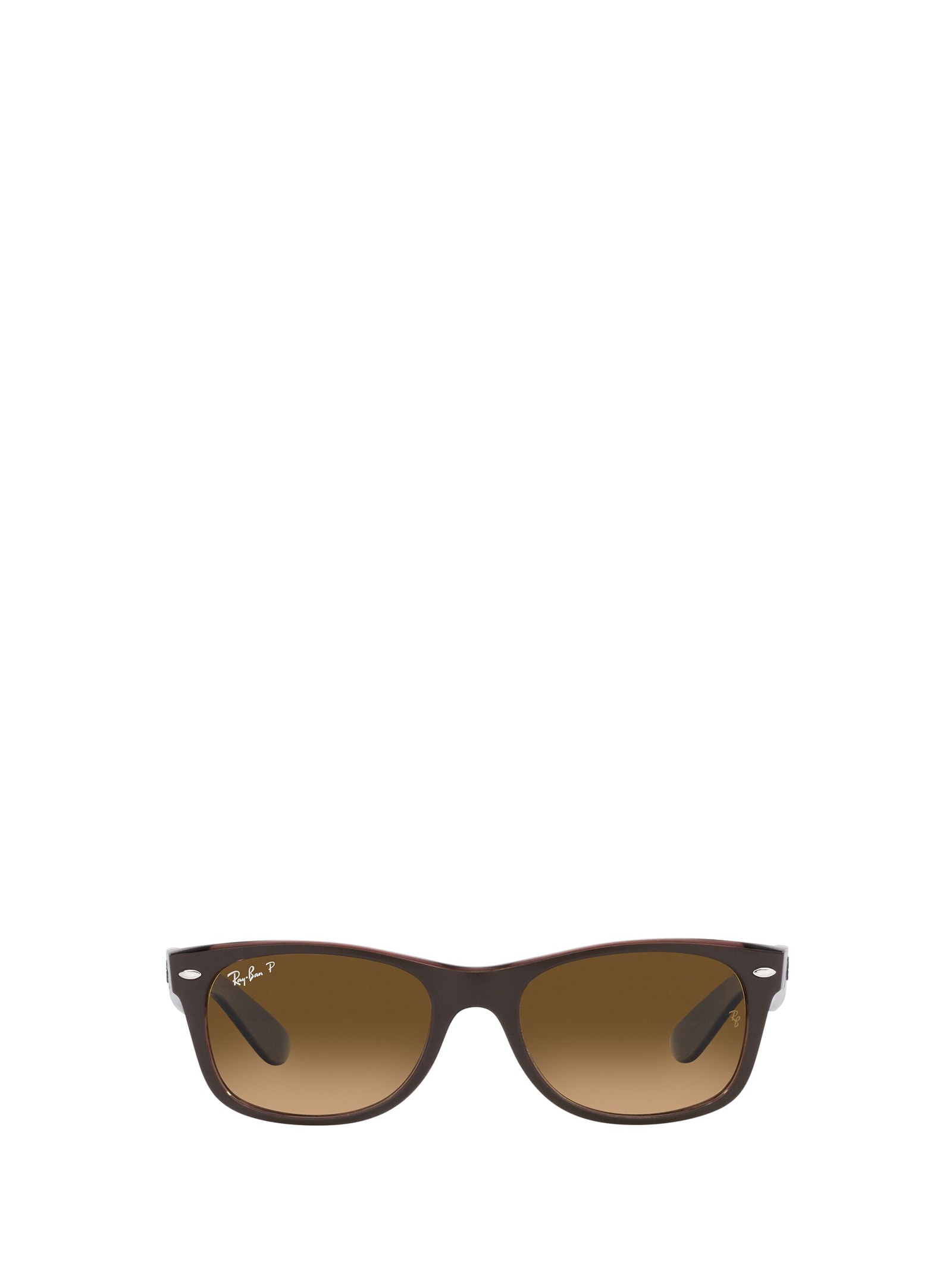 Ray Ban New Wayfarer Classic Sunglasses Brown On Transparent Brown Frame Brown Lenses Polarized 58-18 In Matte Brown On Transparent Brown