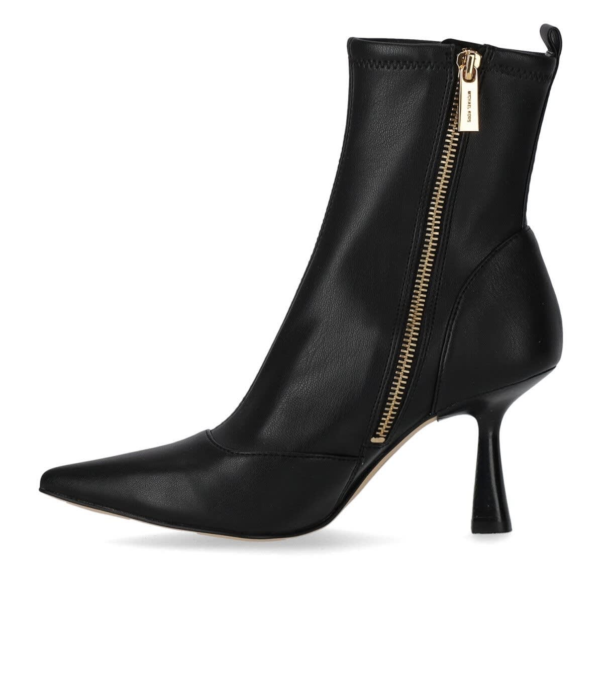 Shop Michael Kors Clara Black Leather Ankle Boots In Nero