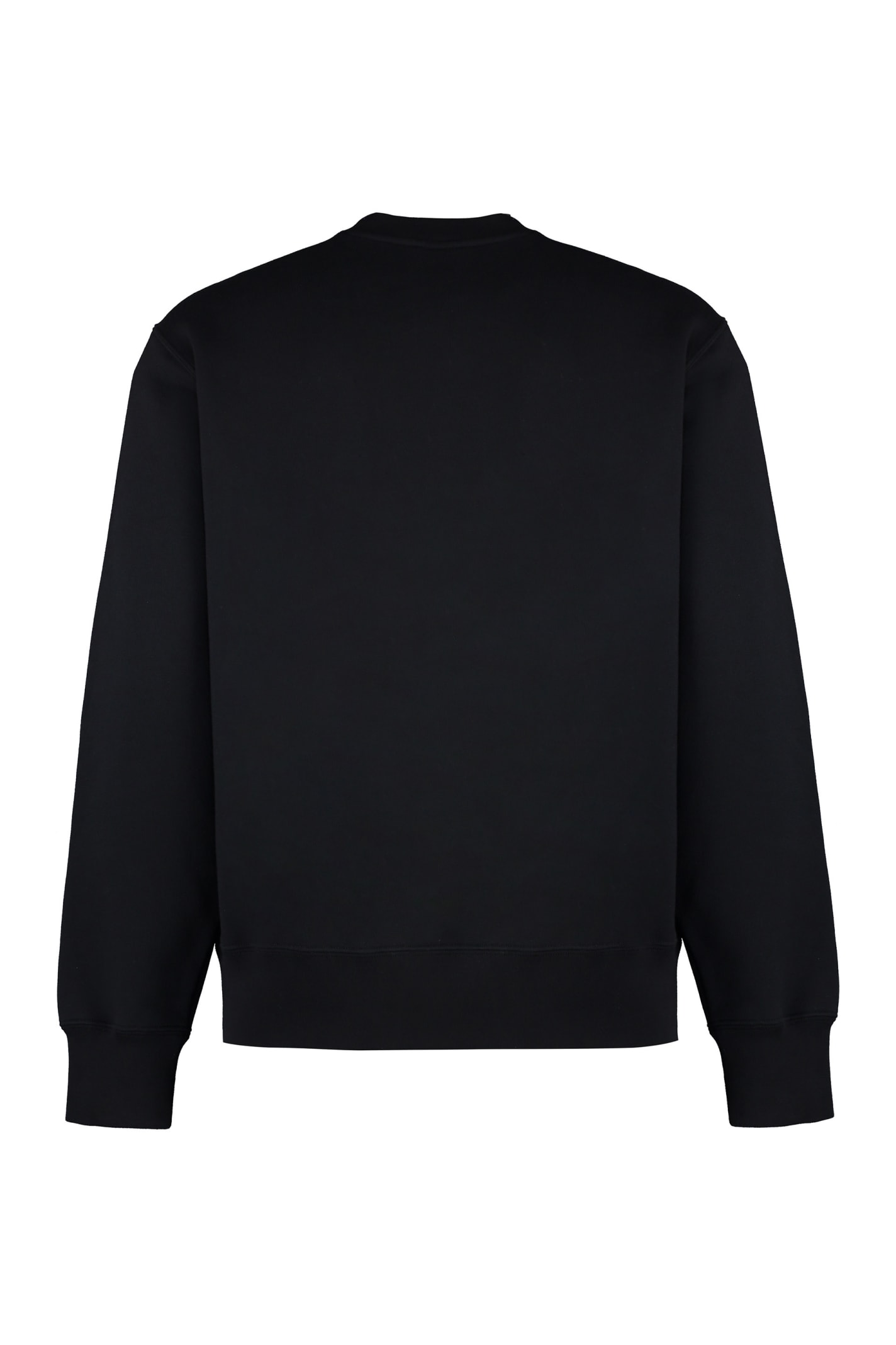 Shop Ferragamo Cotton Crew-neck Sweatshirt In Black