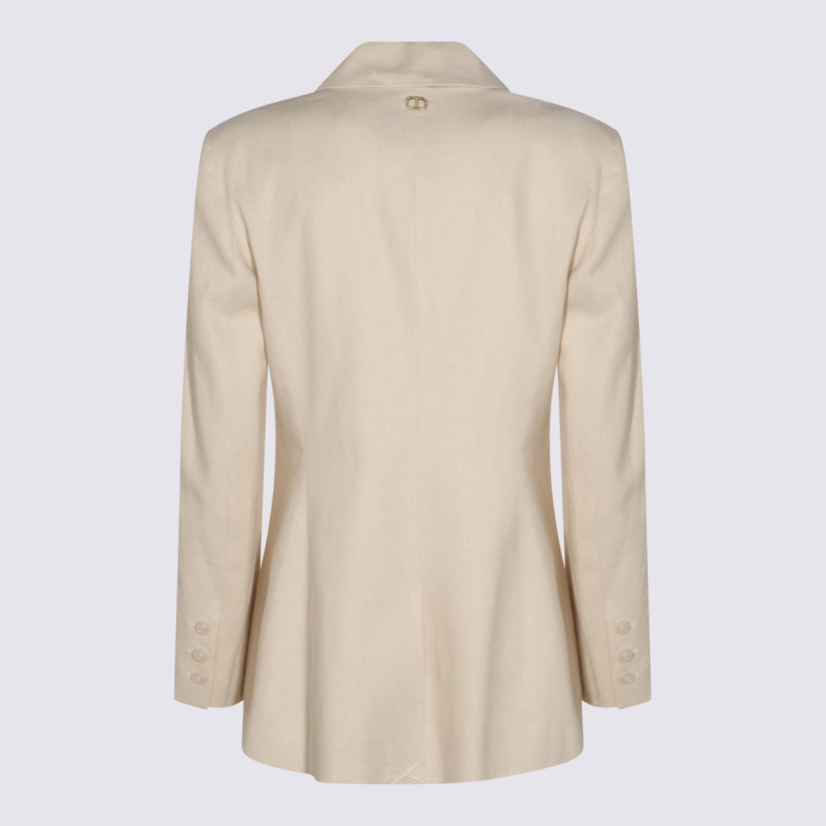 TWINSET WHITE BEIGE LINEN BLAZER