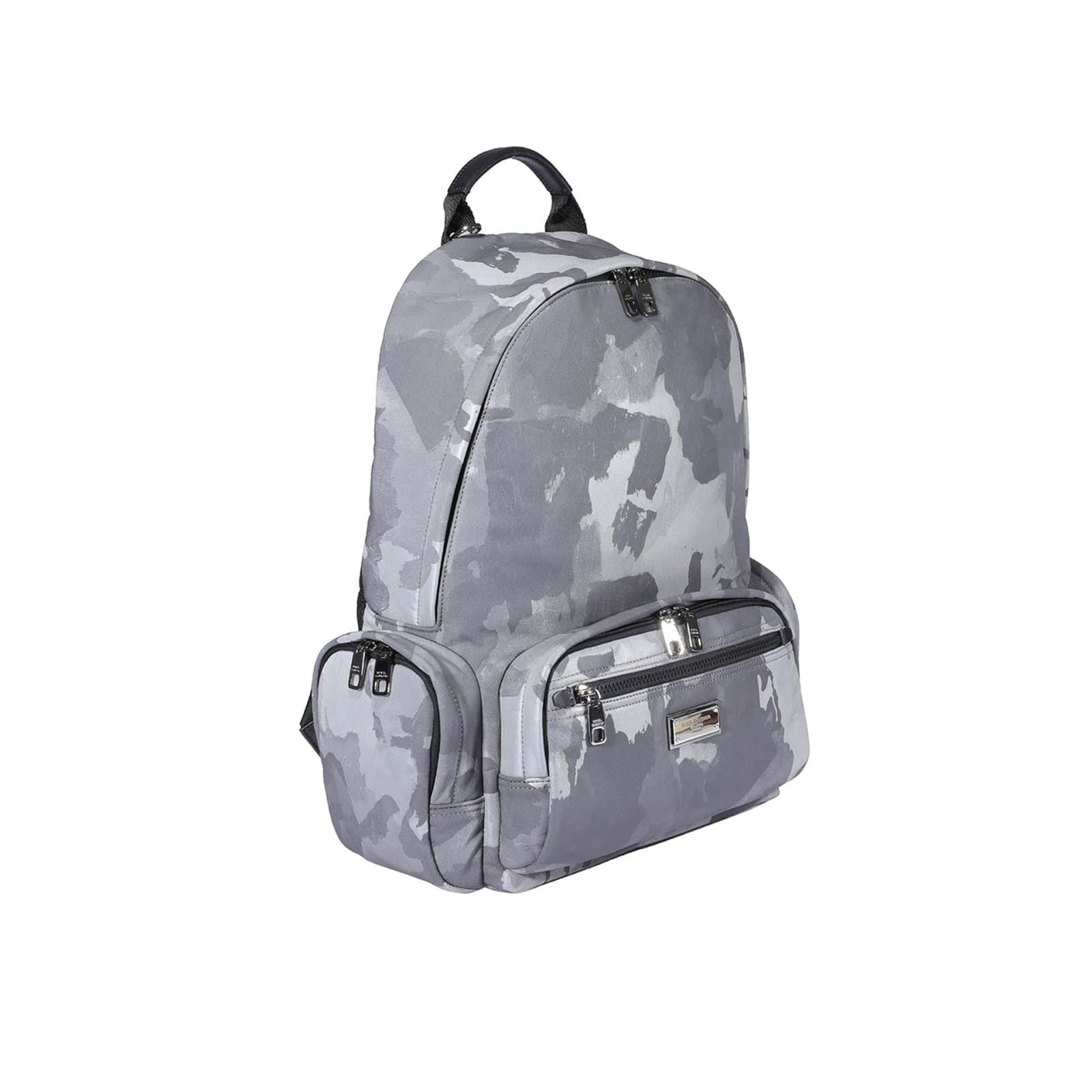 Shop Dolce & Gabbana Camouflage Backpack In Gray