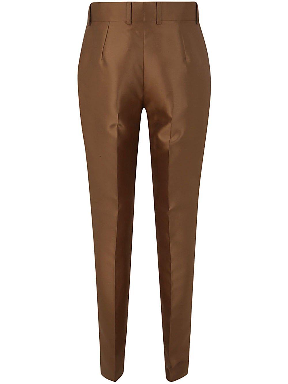 Shop Alberta Ferretti Straight-leg Tailored Pants In Beige