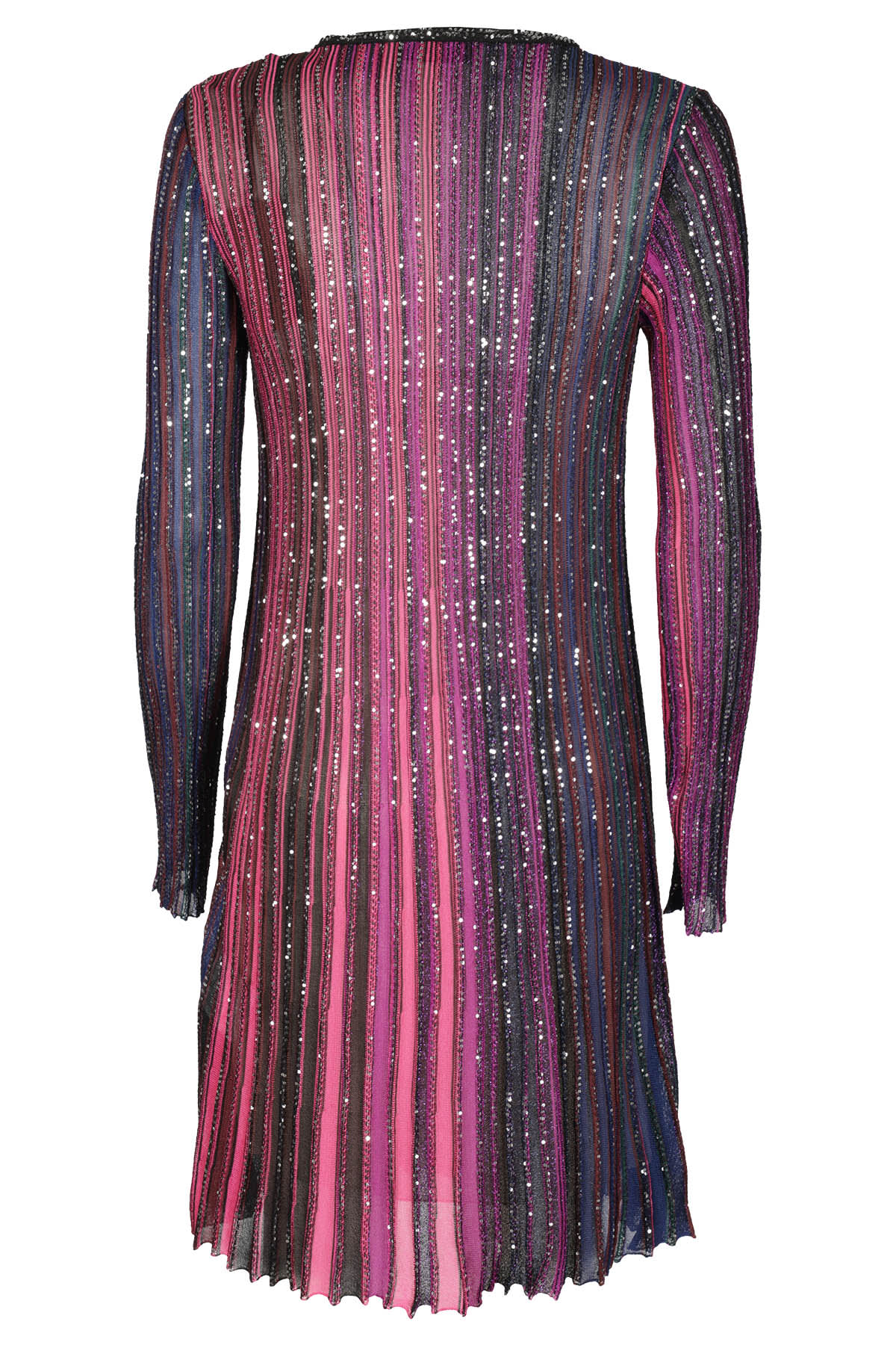 Shop Missoni Dress In N Black Violet Fuchsia