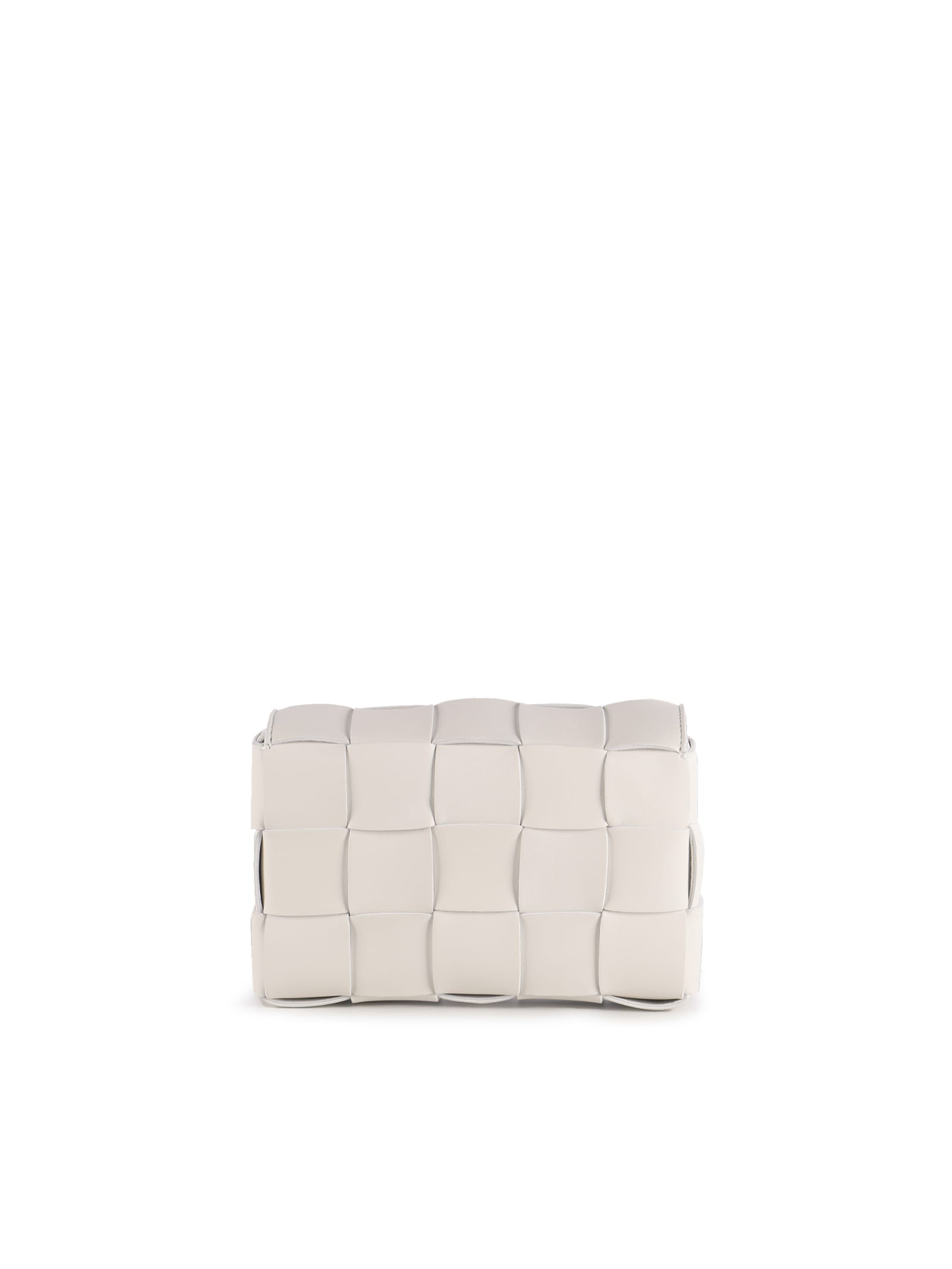 Shop Bottega Veneta Small Cassette Bag In White-gold