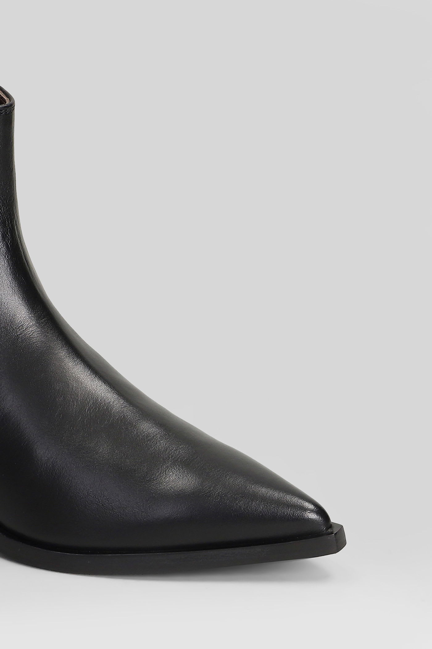 Roberto Festa Aurea Texan Ankle Boots In Black Leather In Multi