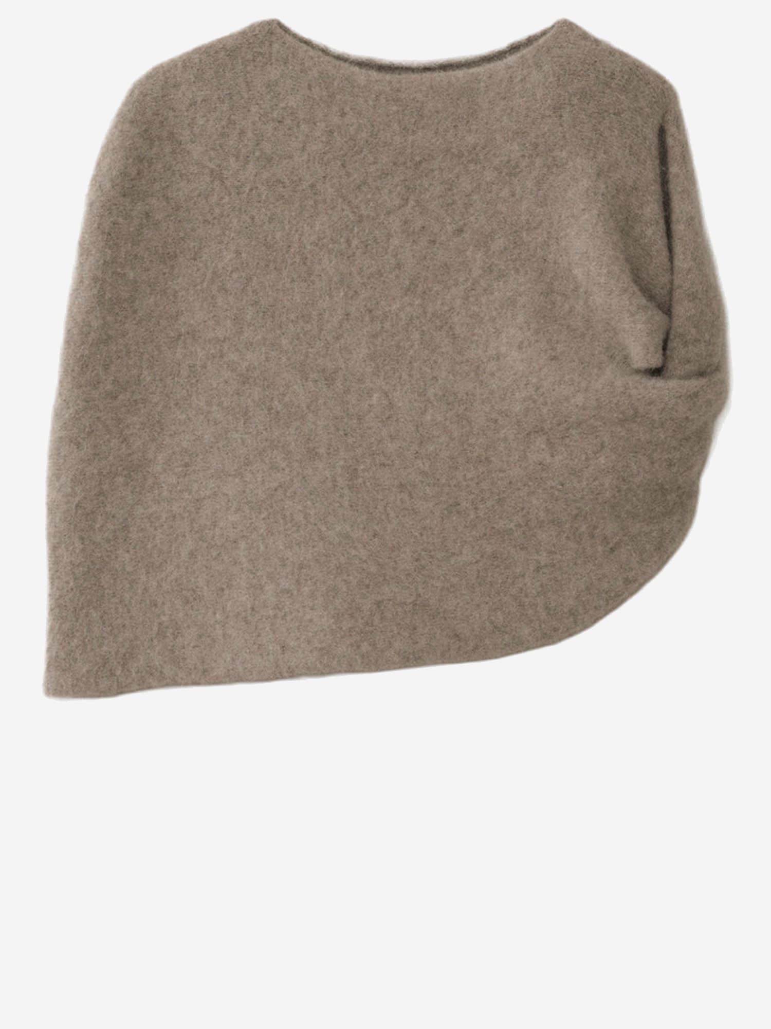 Lauren Manoogian Alpaca Blend Shawl With Knotted Shoulder In Gray