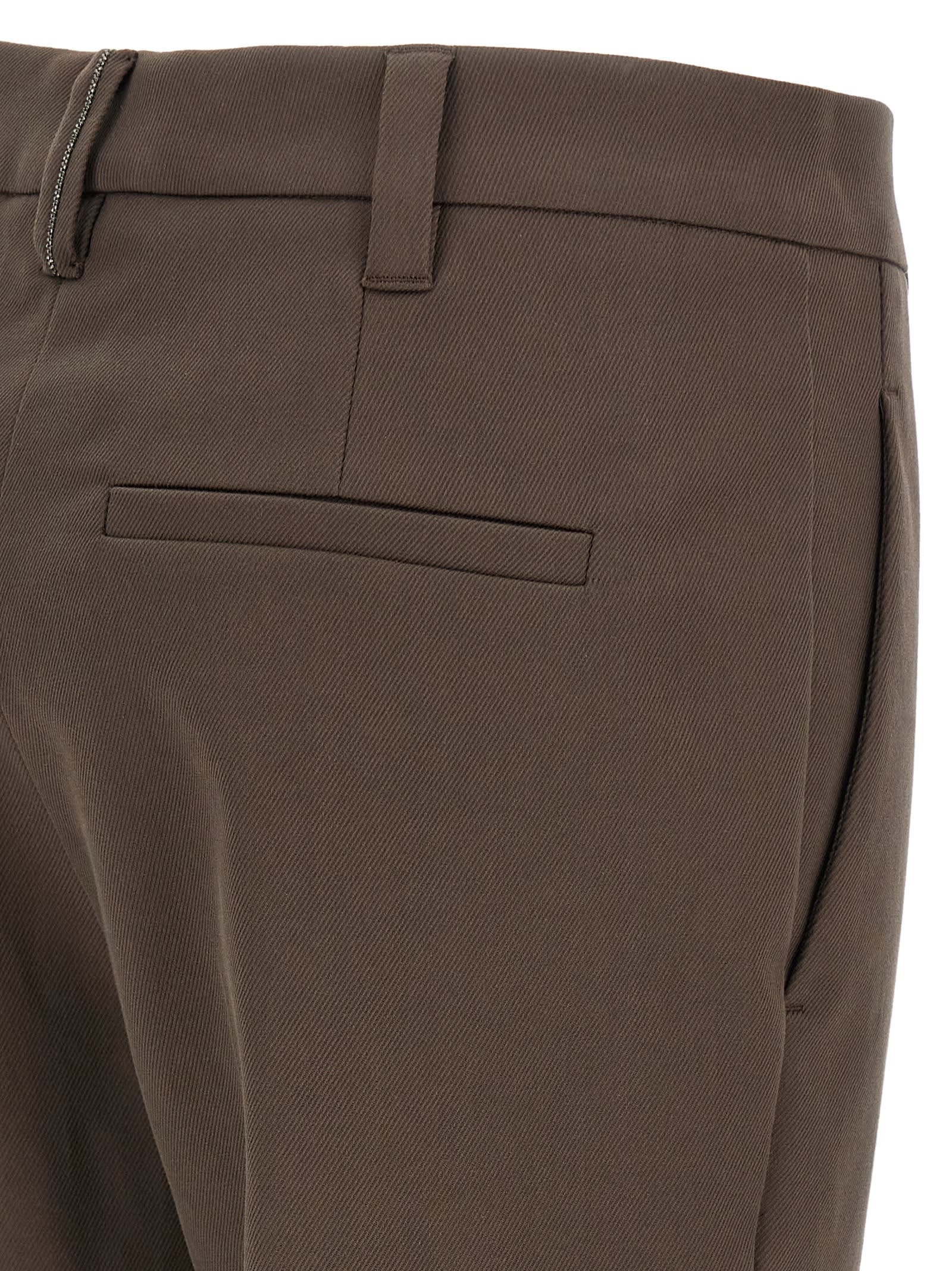 Brunello Cucinelli Pleated-front Trousers In Brown