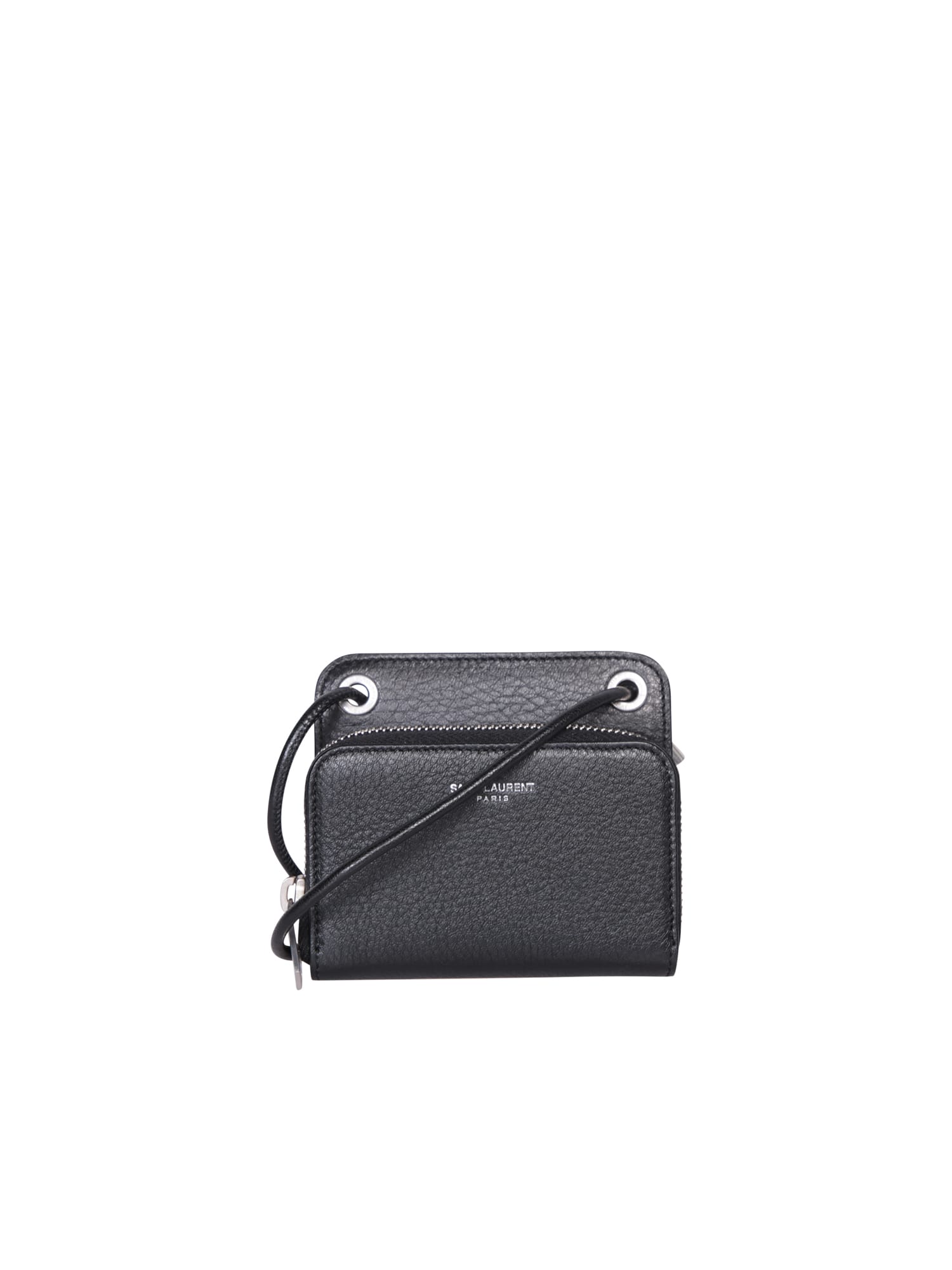 Shop Saint Laurent Black Neck Wallet