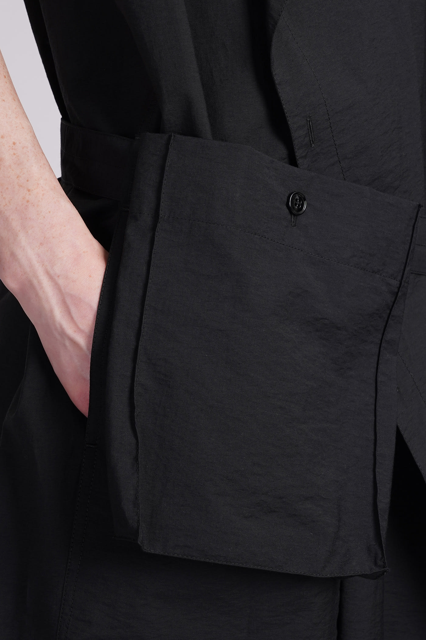 Shop Lemaire Dress In Black Cotton In Bk999 Black