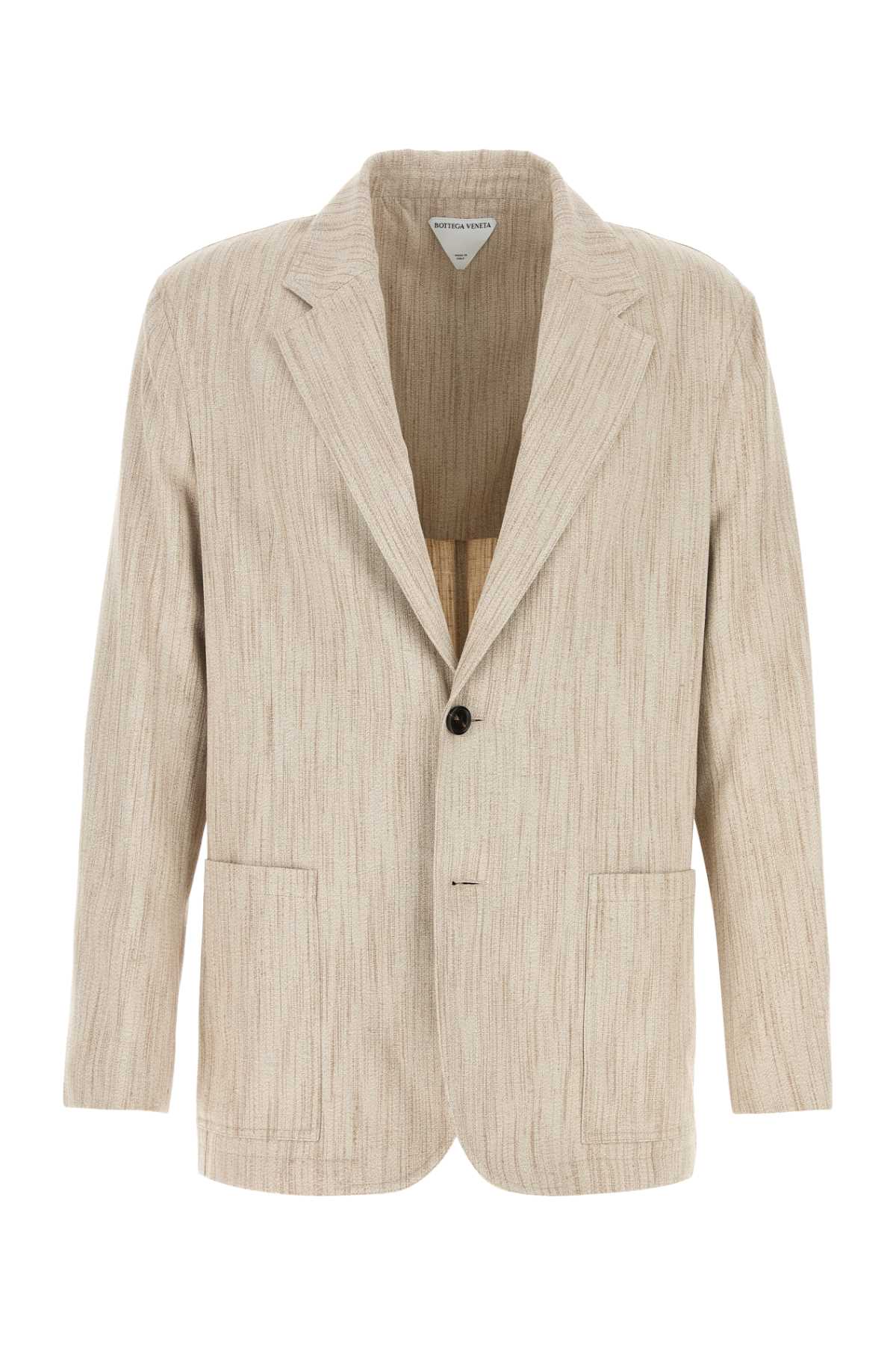Melange Sand Viscose Blend Blazer