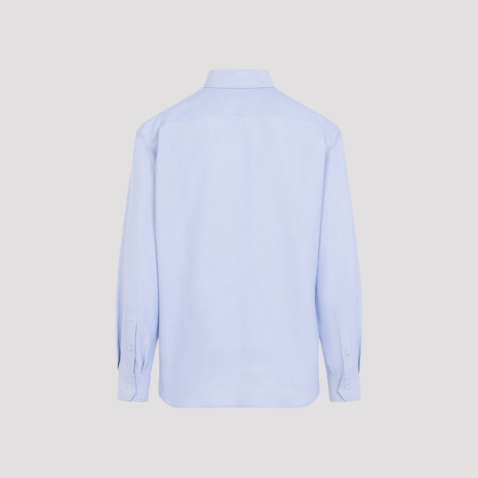 Shop Loewe Cotton Shirt In Soft Blue