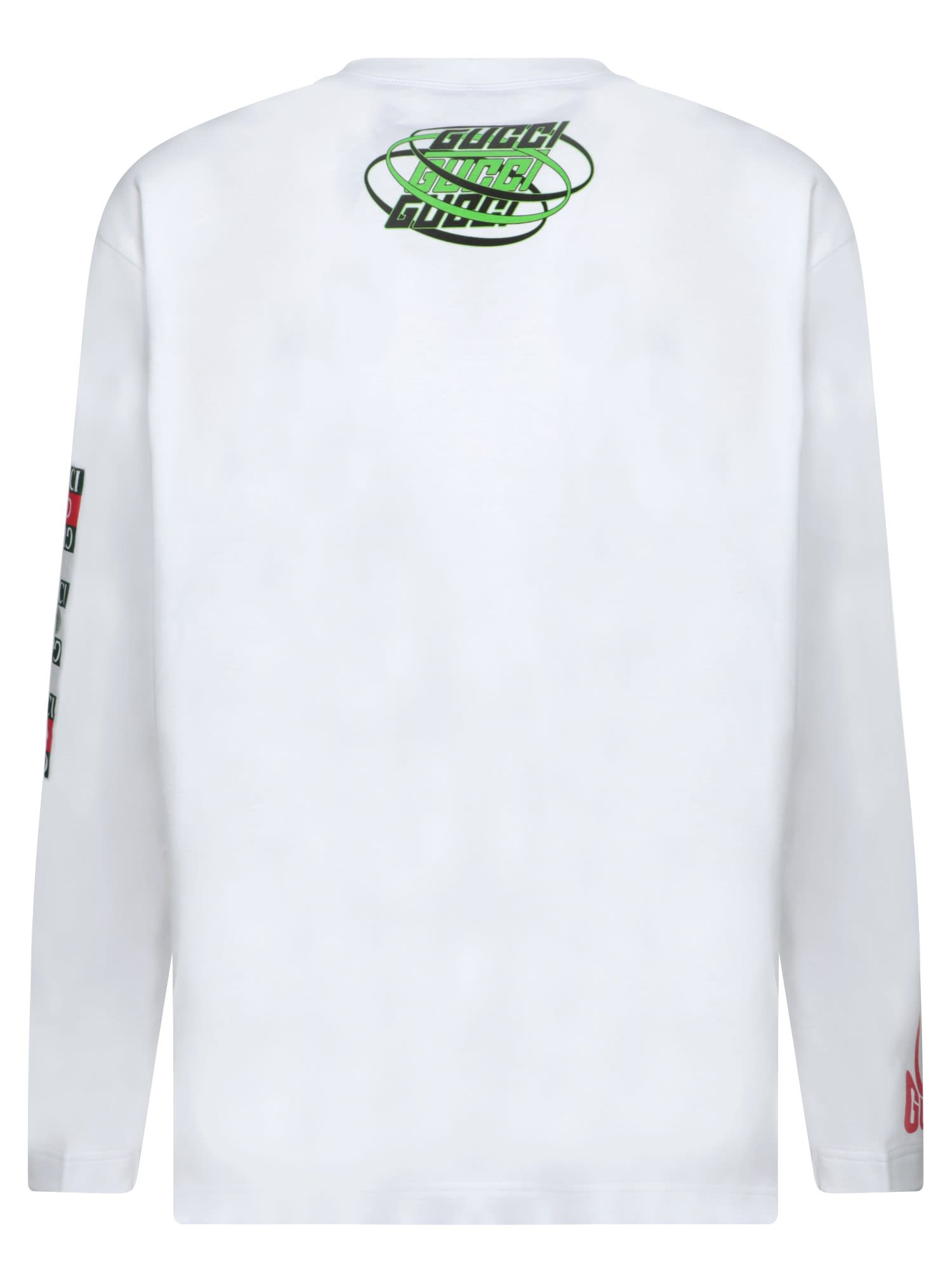 Shop Gucci Logo White Long Sleeve T-shirt