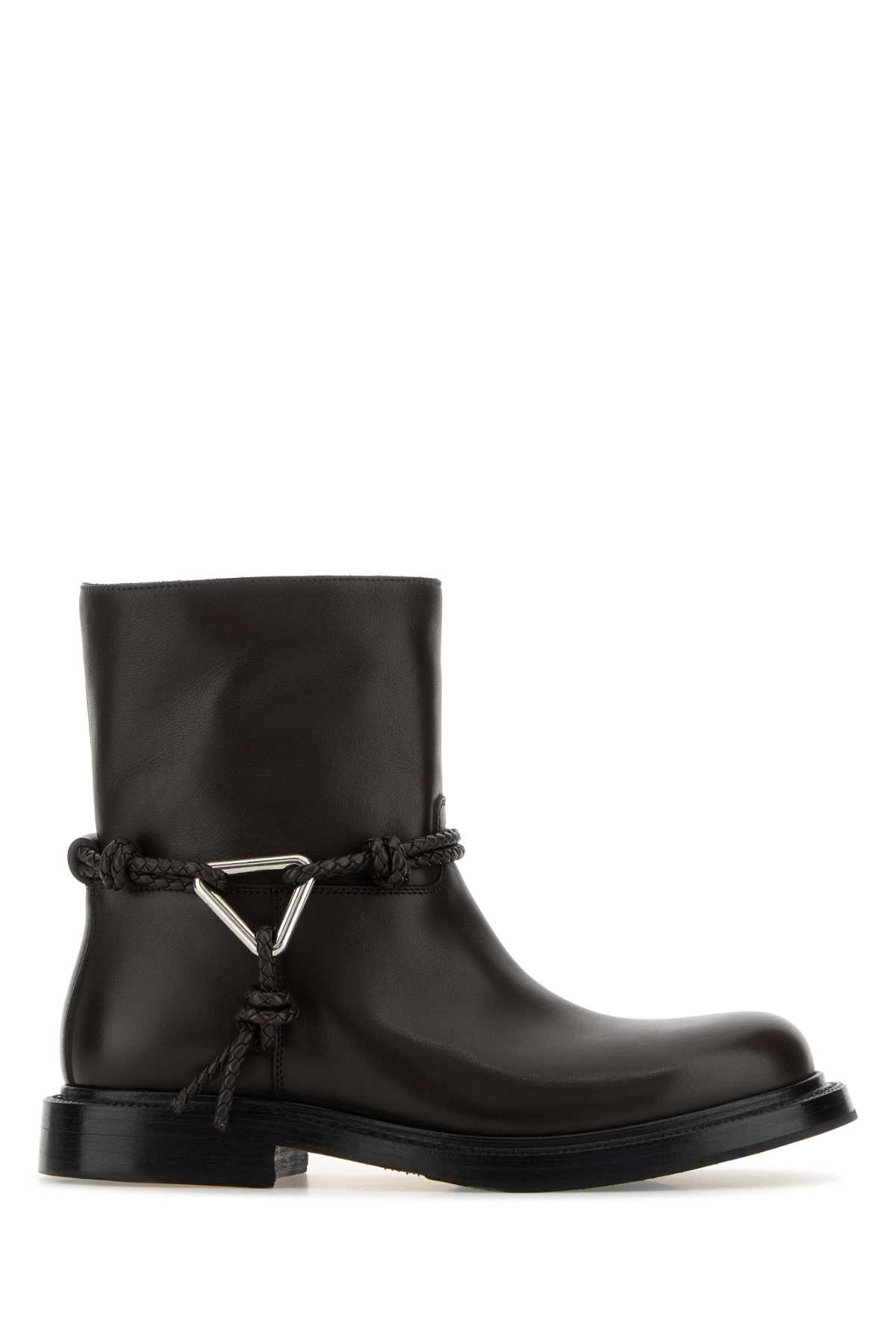 Bottega Veneta Dark Brown Leather James Ankle Boots