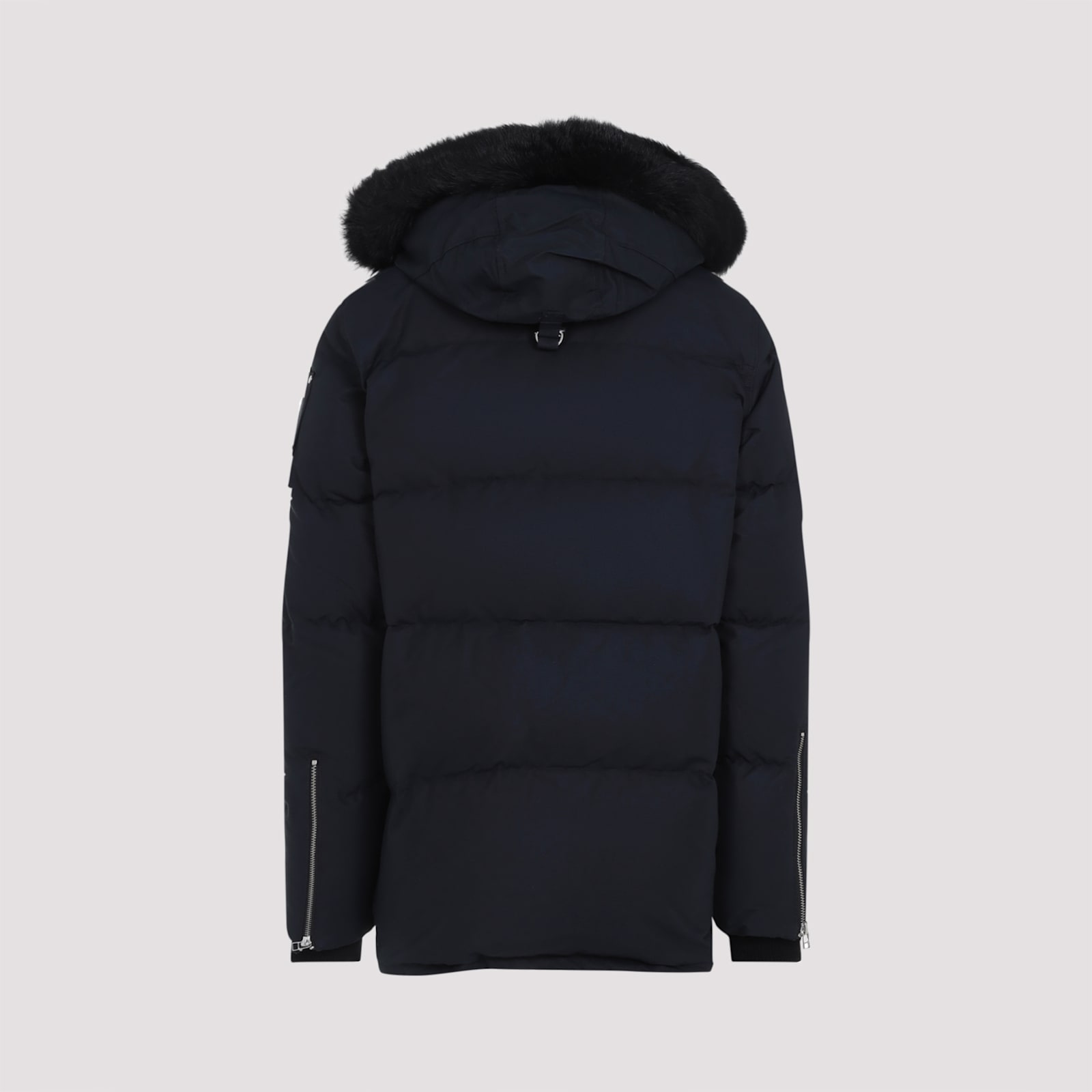 Shop Moose Knuckles 3q Fur Jacket In Navy Blk