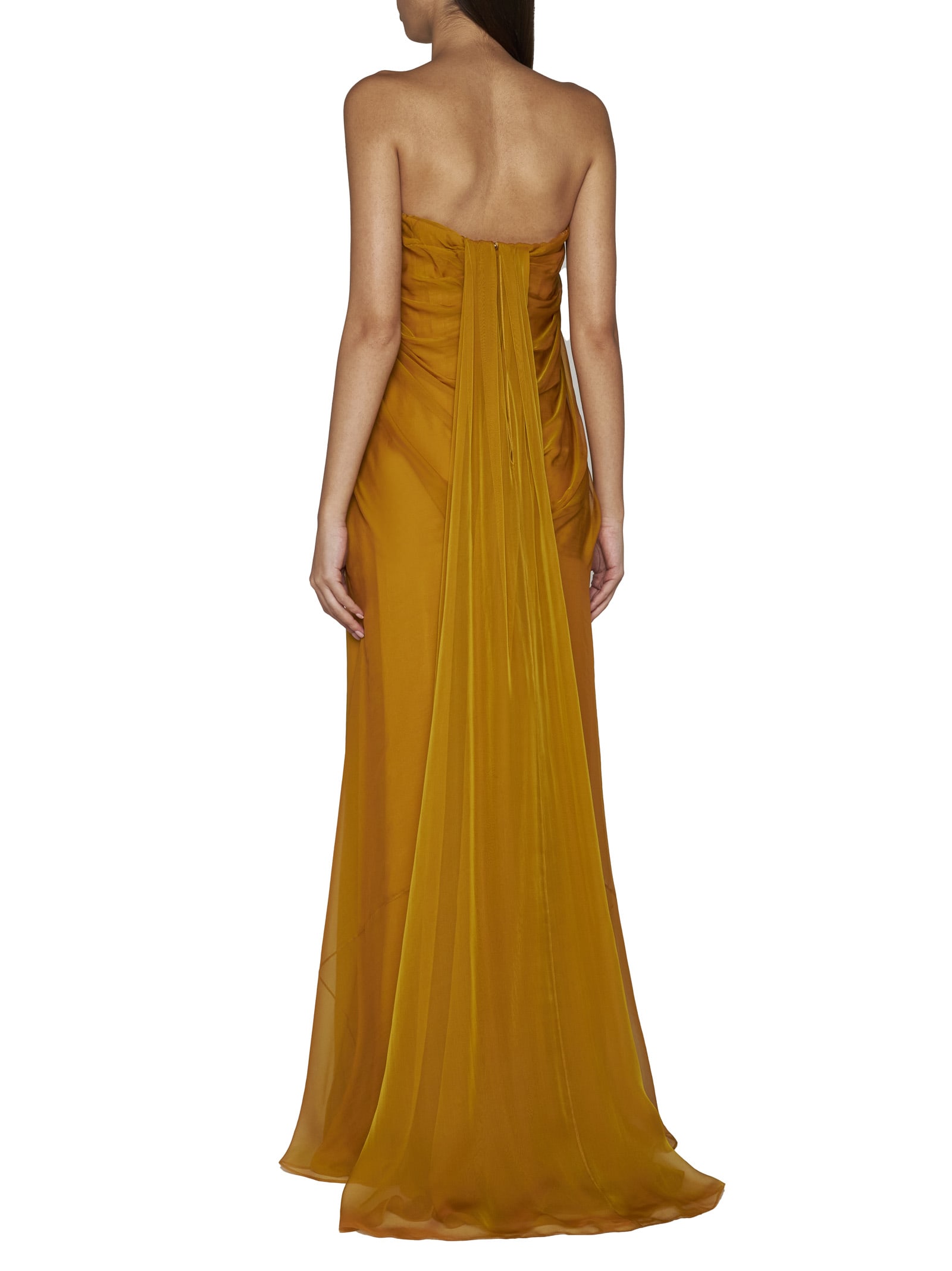 Shop Alexander Mcqueen Dress In Saffron