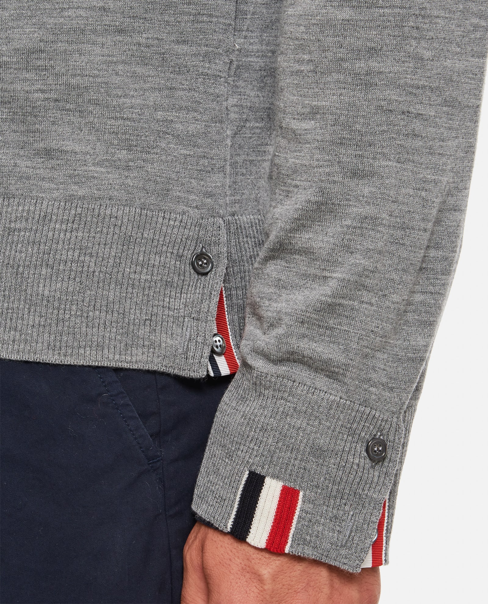 Shop Thom Browne Jersey Stitch Pullover In Grey