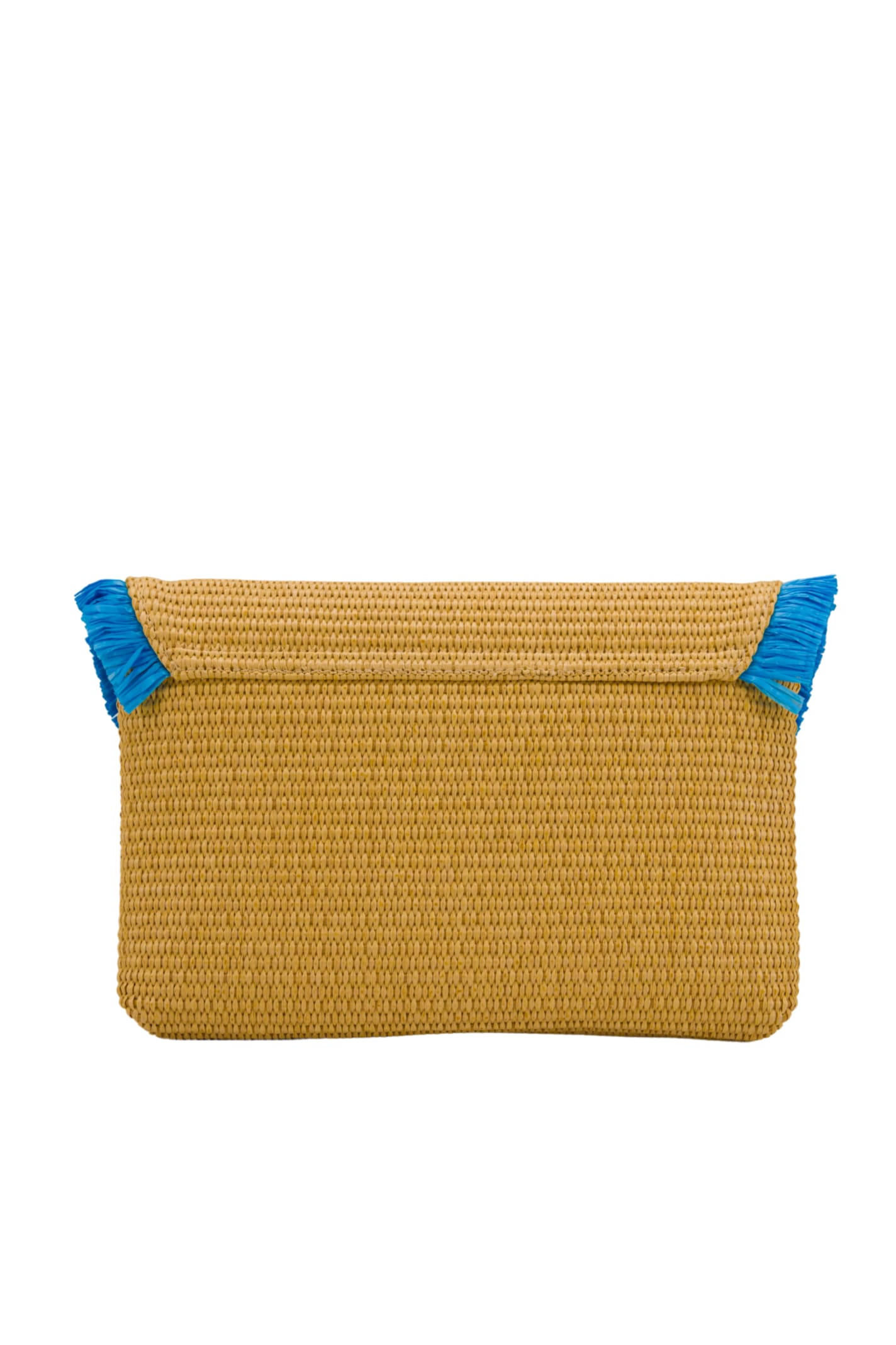 Shop Mc2 Saint Barth Straw Handbag Clutch In Naturale/blu