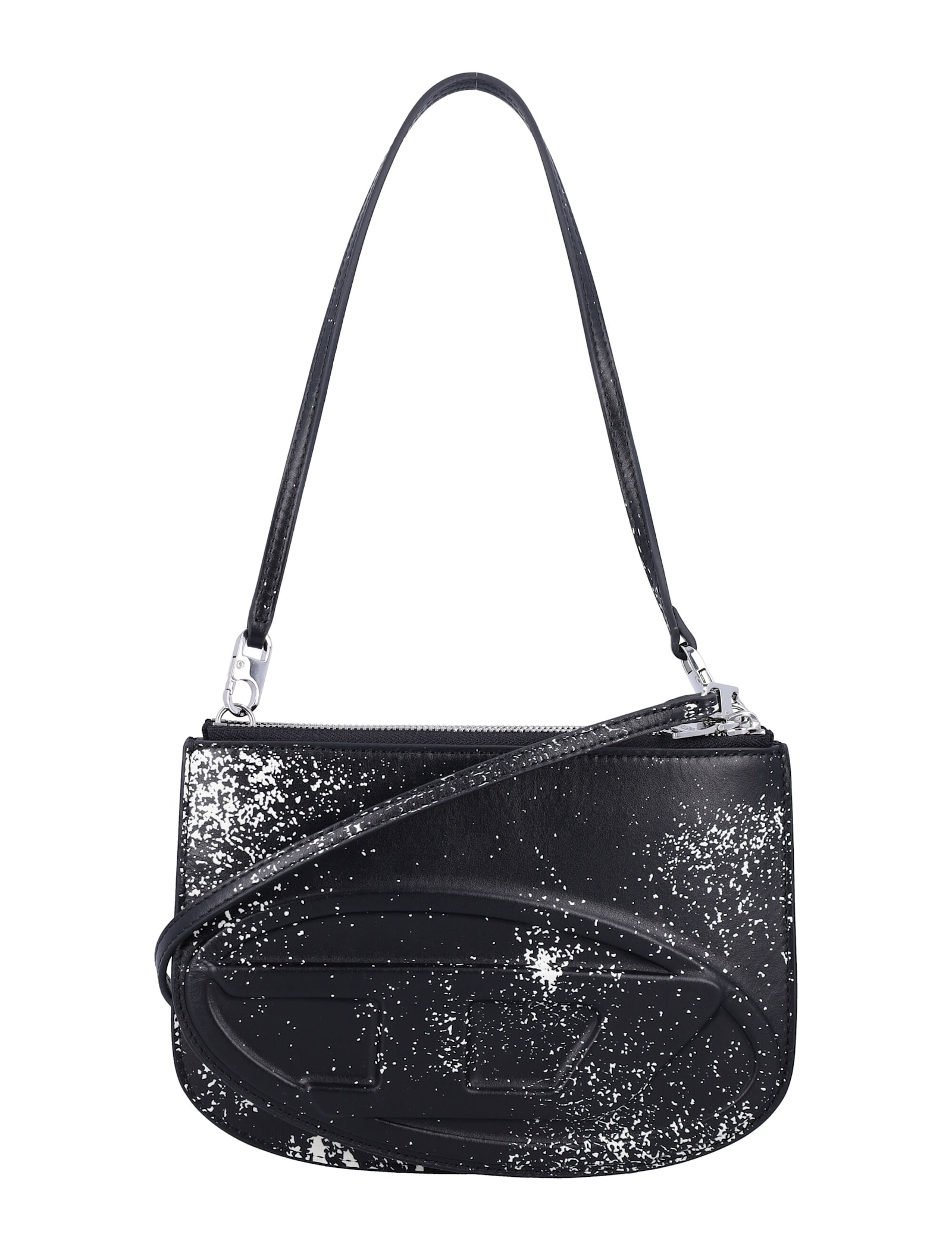Diesel 1-dr Twin Leather Shoulder Bag In Black