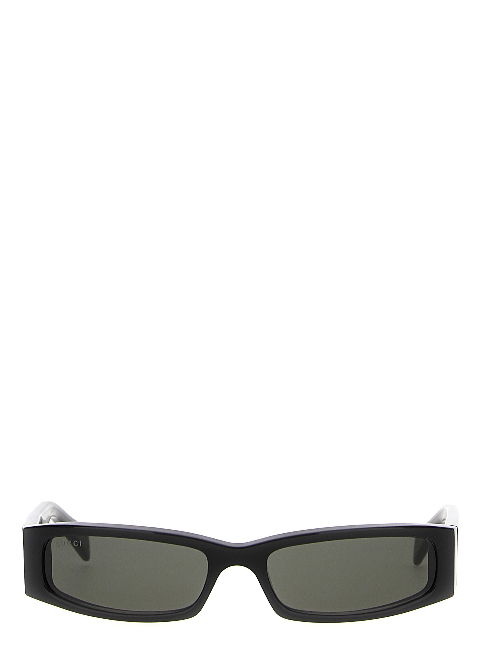 Shop Gucci Rectangular Sunglasses In Black