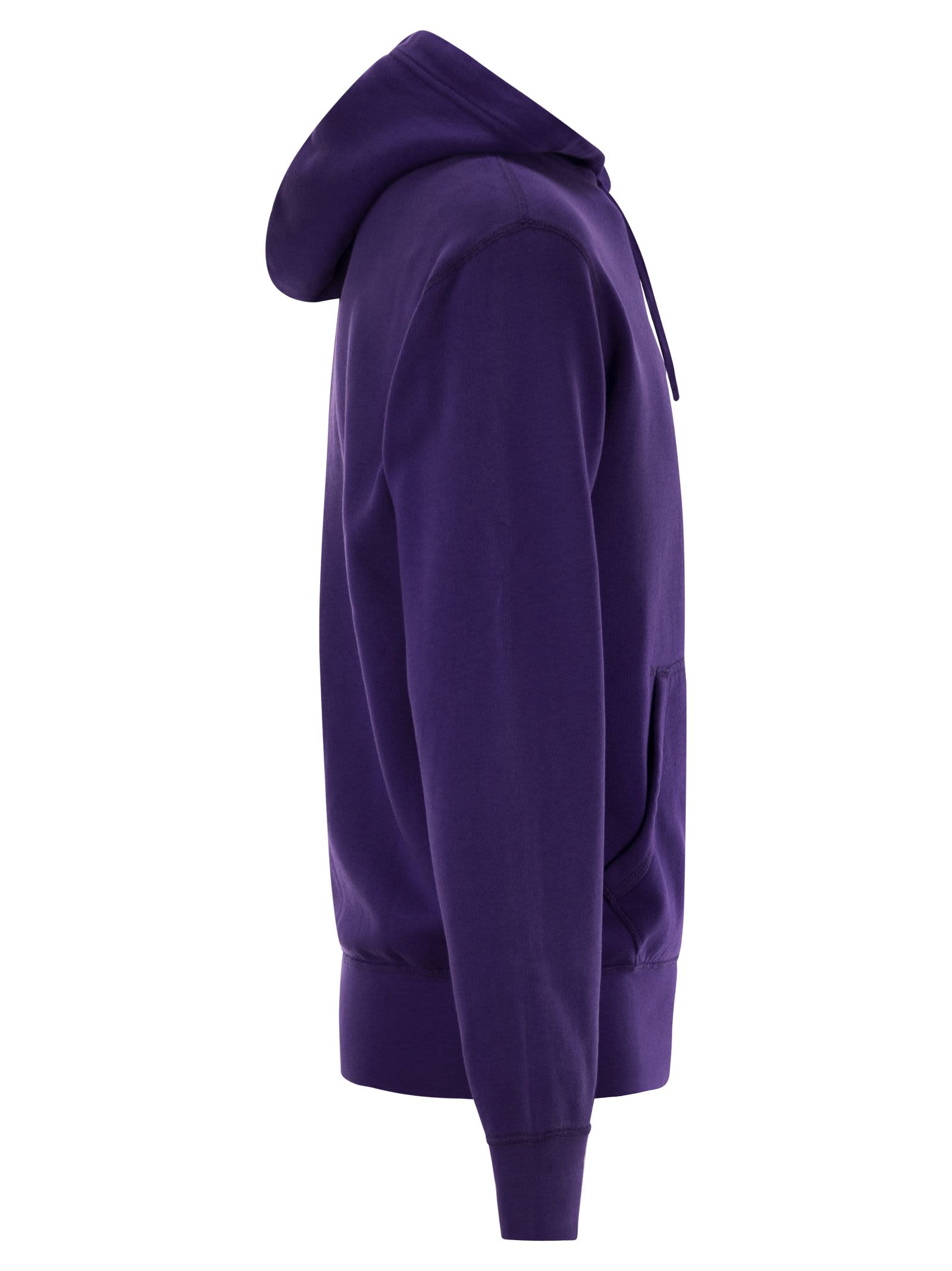 Polo Ralph Lauren Logo Fleece Hoodie In Purple