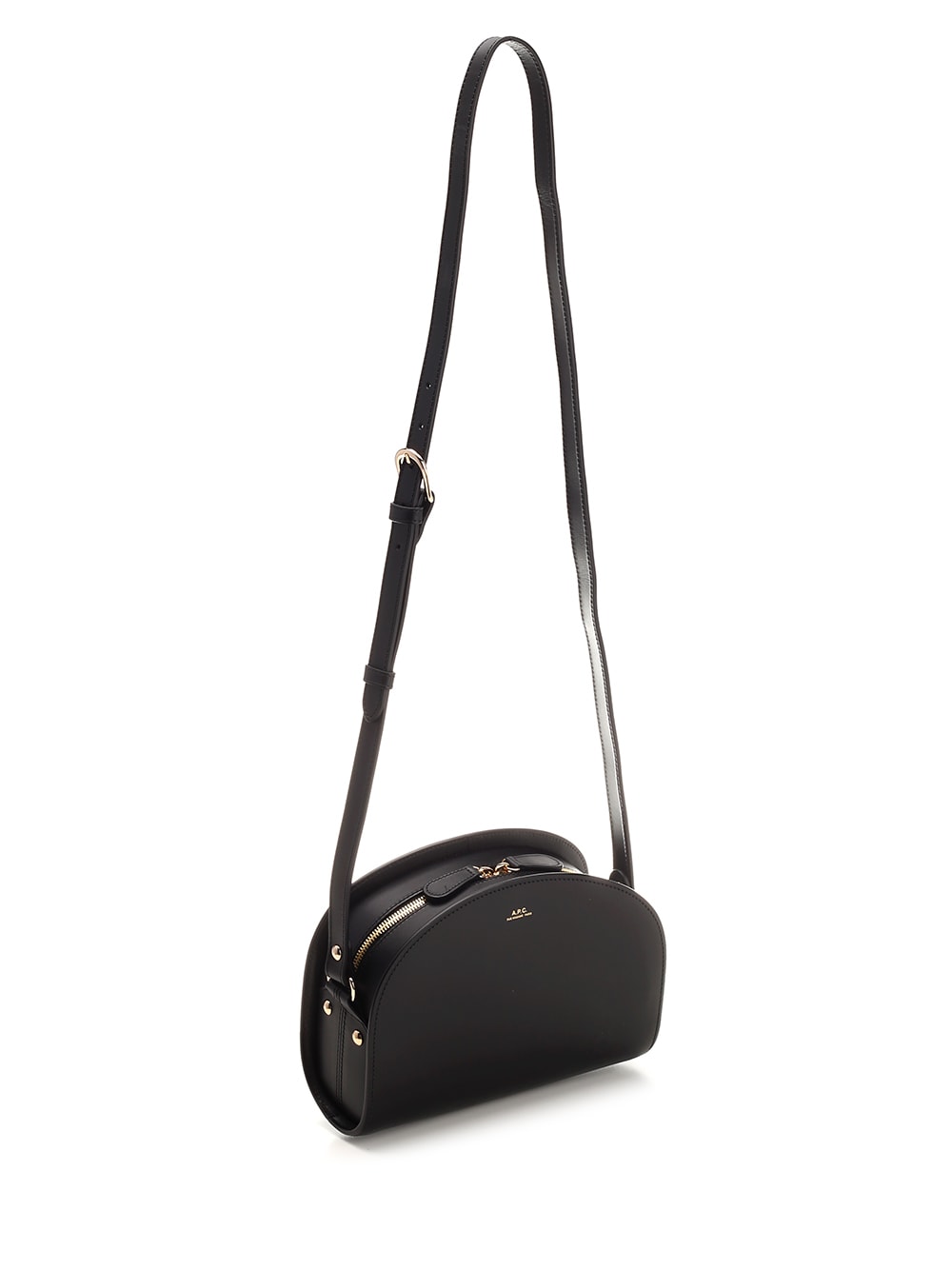 Shop Apc Black Semi-lune Mini Crossbody Bag