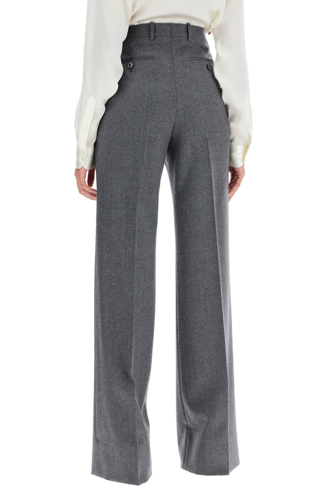 Shop Tom Ford Tailored Bootcut Trousers In Grey Melange