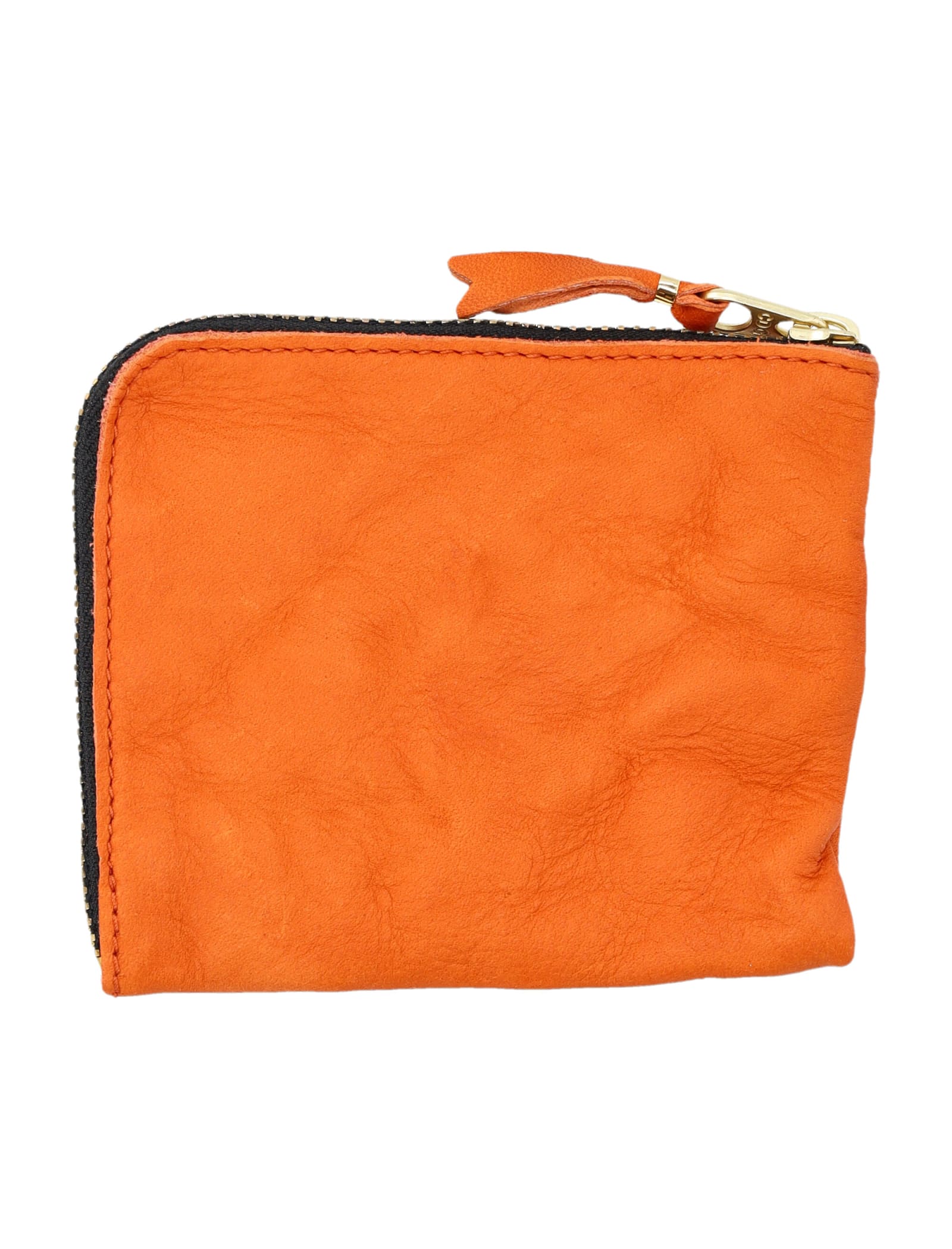 Shop Comme Des Garçons Washed Zip Around Wallet In Orange