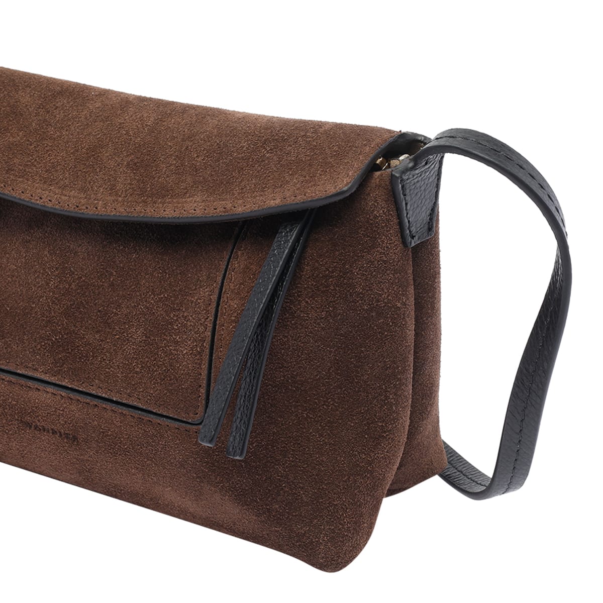 Wandler Penelope Suede Flap Shoulder Bag In Brown