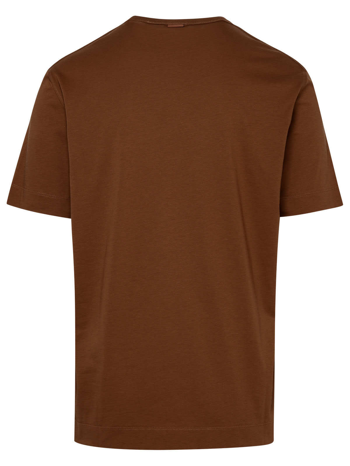 Shop Ermenegildo Zegna Brown Cotton T-shirt