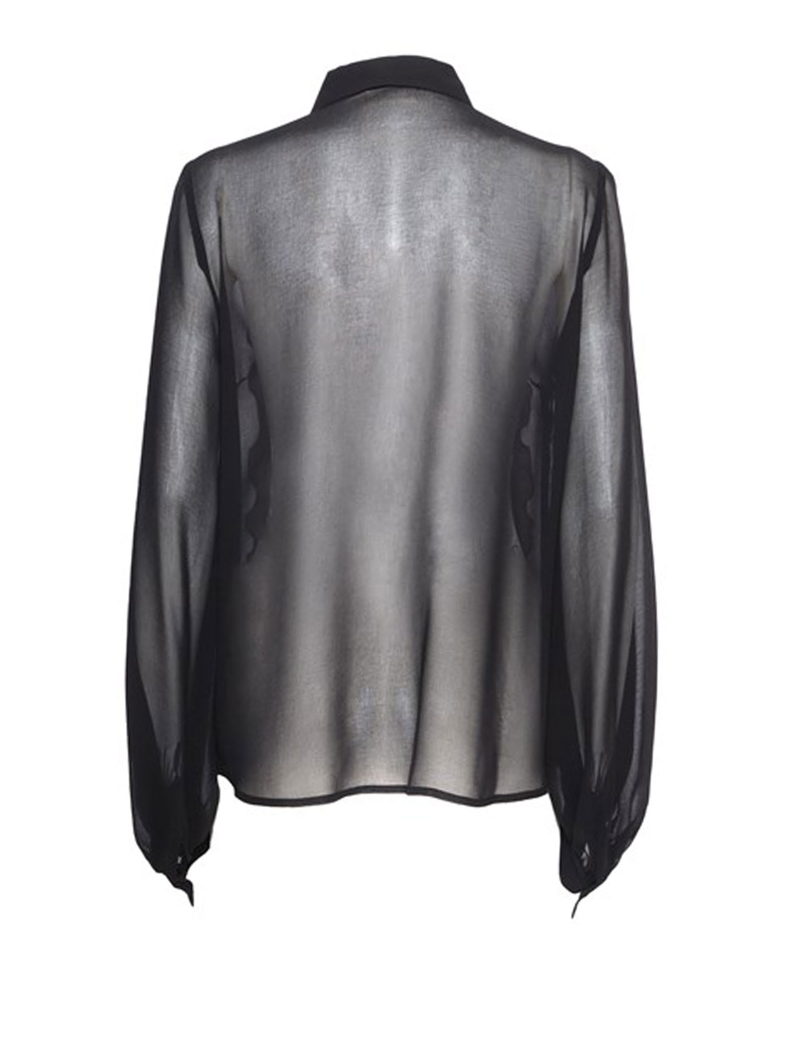 P.A.R.O.S.H TRANSPARENCY BLACK SHIRT BLOUSE