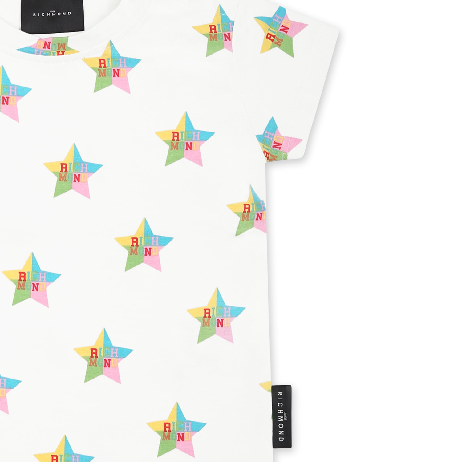 Richmond White T-shirt Fo Baby Girl With Stars In White