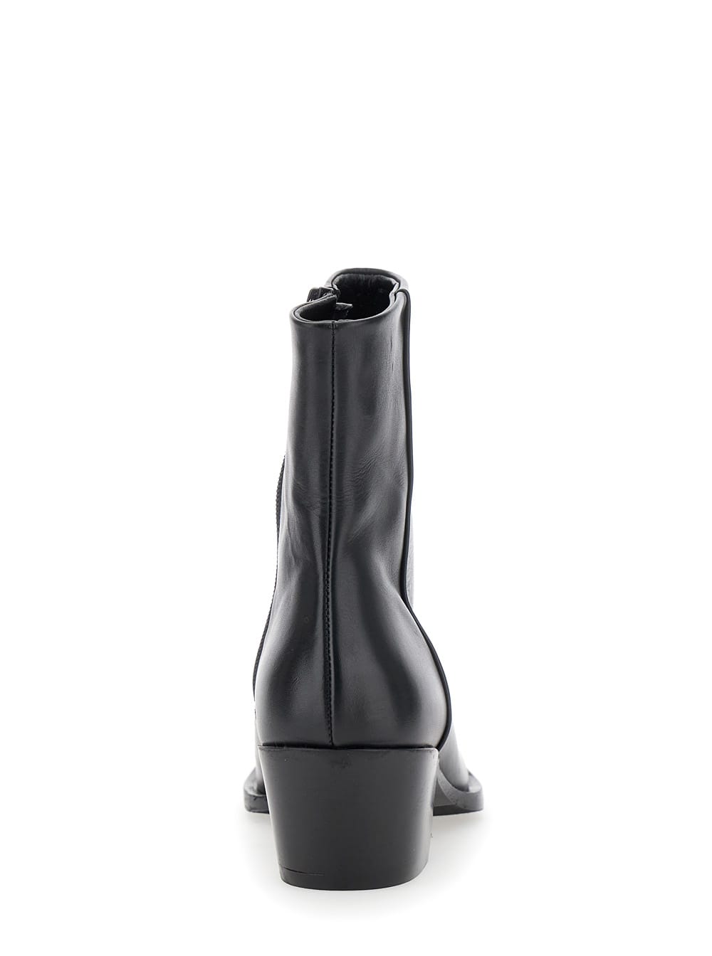 Shop Strategia Spectra Black Ankle Boots In Leather Woman