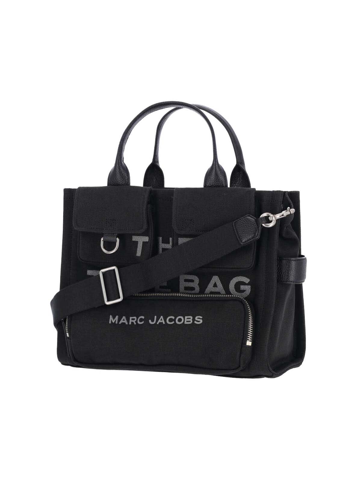 Marc Jacobs Medium Cargo Tote With Leather Handles And Zip Closure In Black