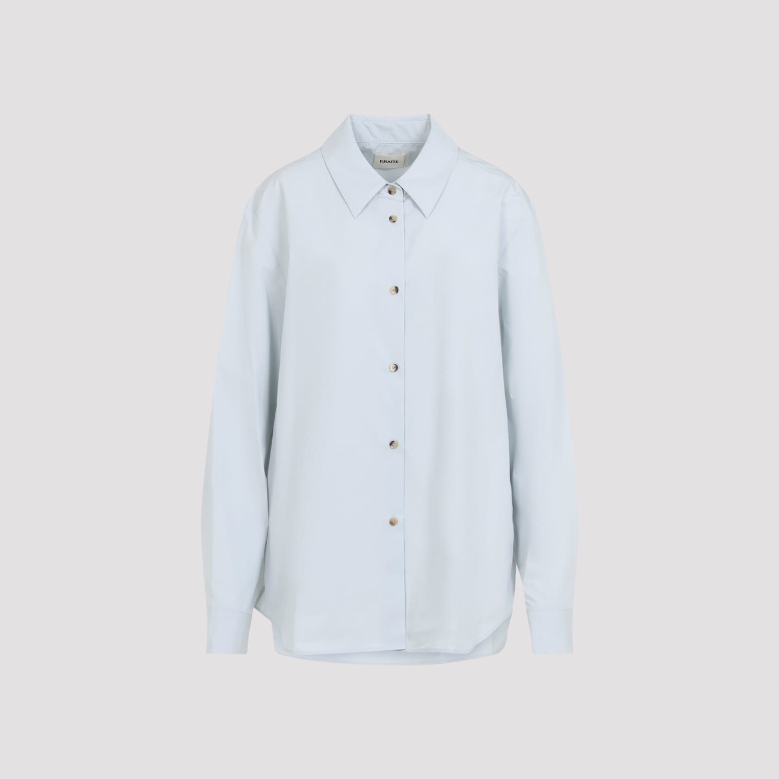 Khaite Classic Button-down Cotton Top In Blue