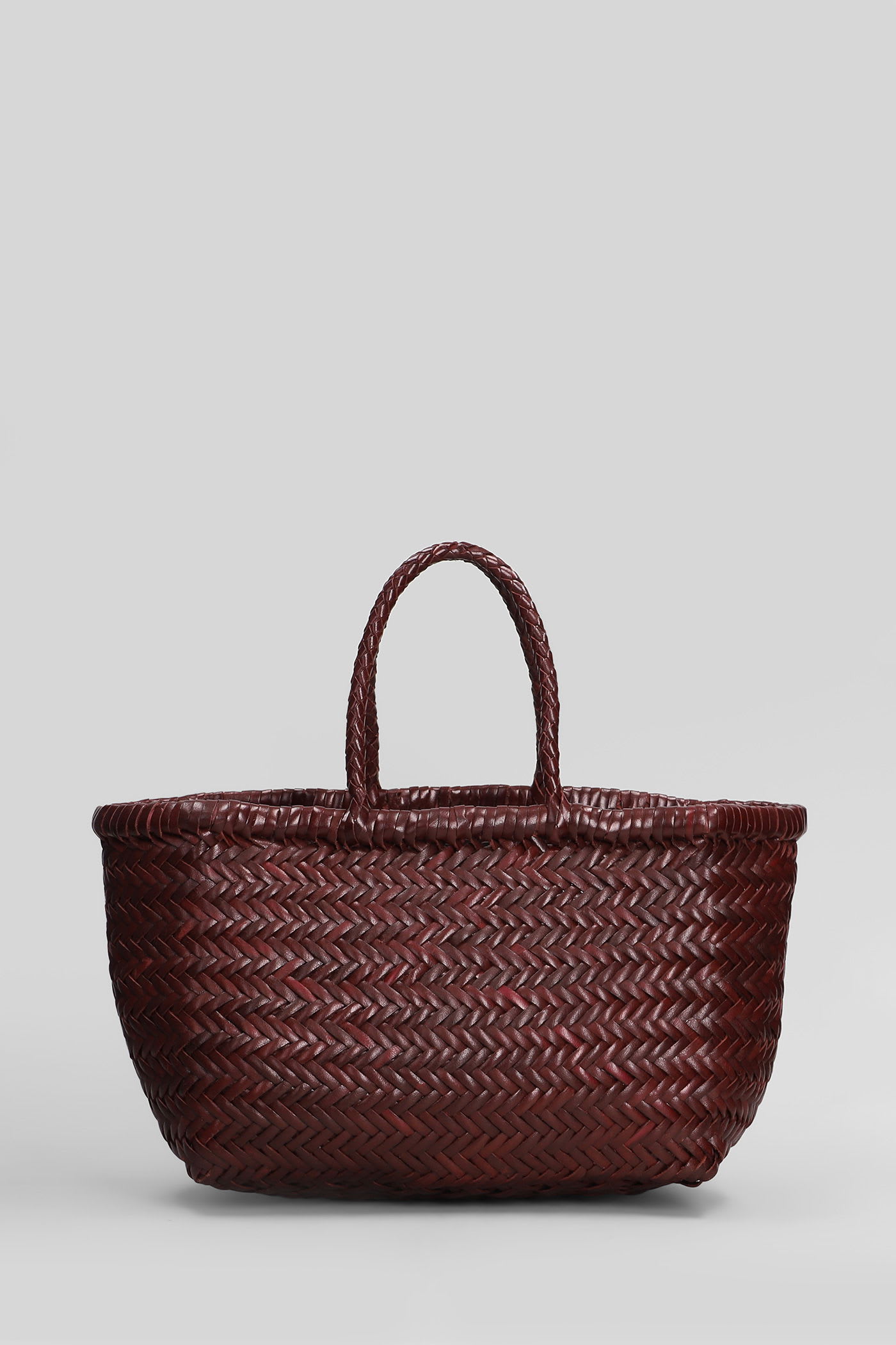 Dragon Diffusion Bamboo 3 Jump Small Tote In Bordeaux Leather In Burgundy
