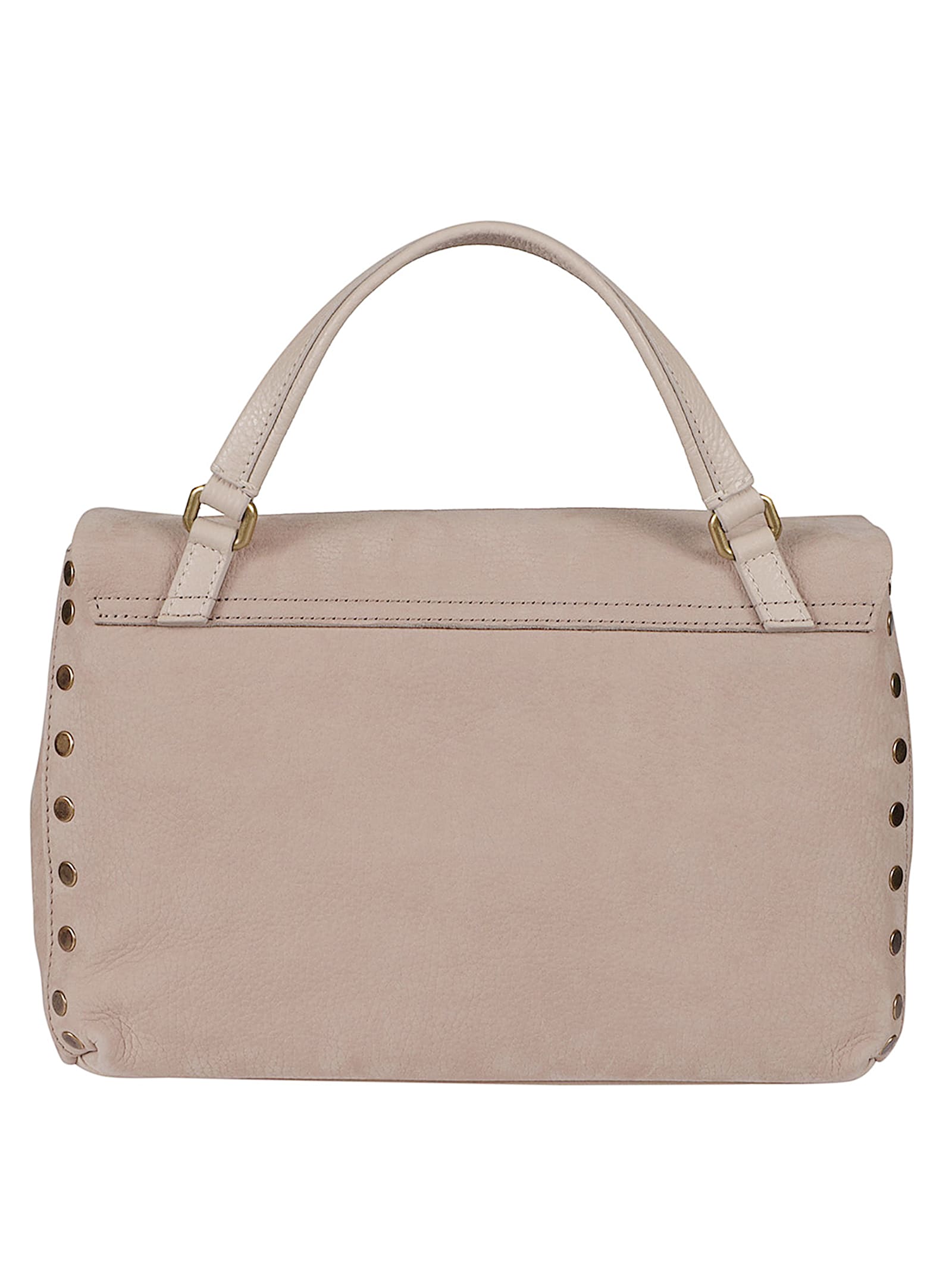 Zanellato Structured Beige-mauve Handbag With Gold Turn-lock Clasp In Neutral