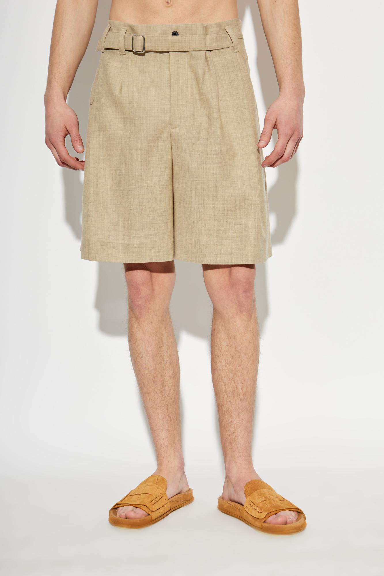 Jacquemus Pleated Shorts In Beige