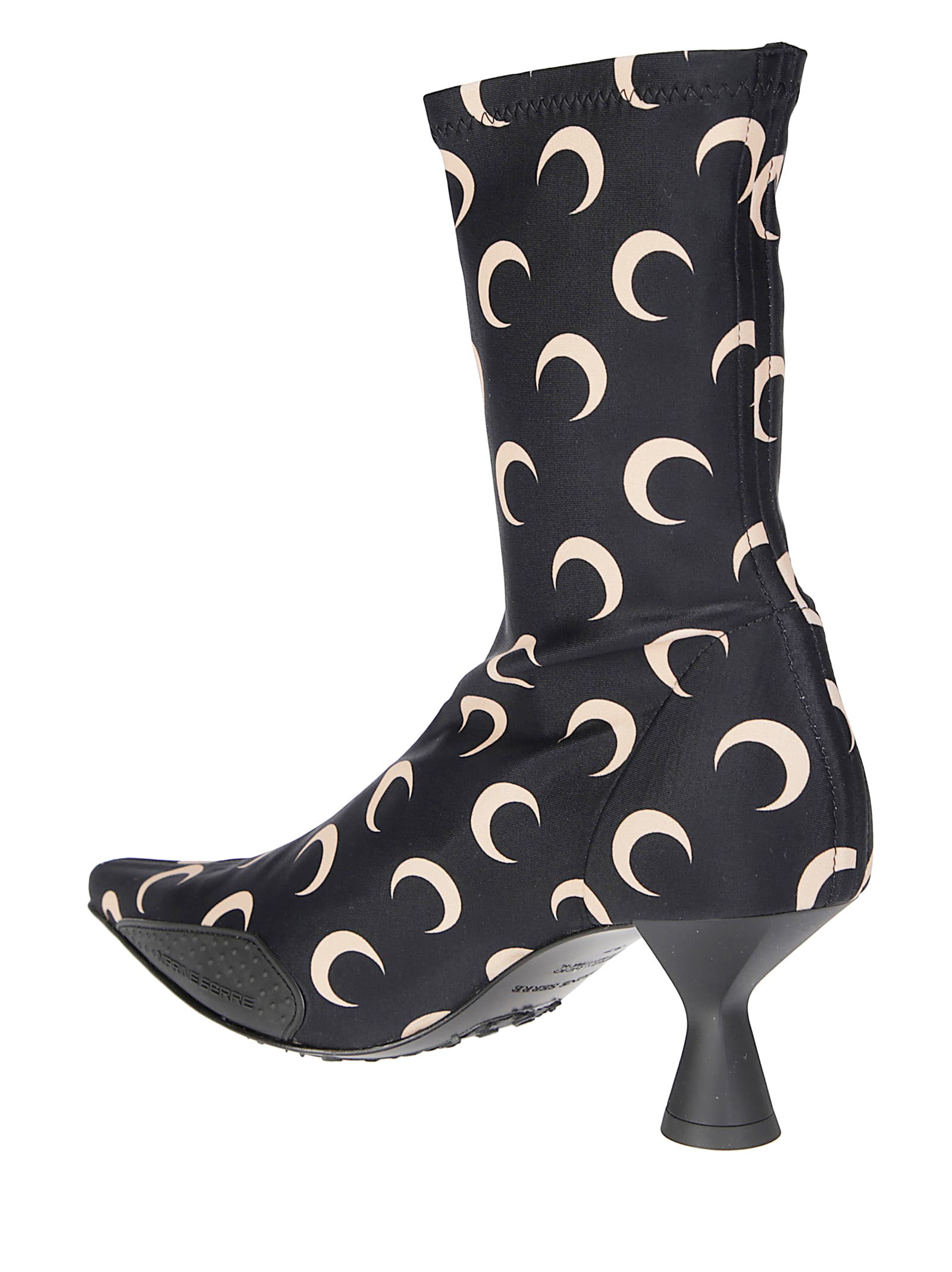 Marine Serre Moon Printed Jersey Ms Boots In Black