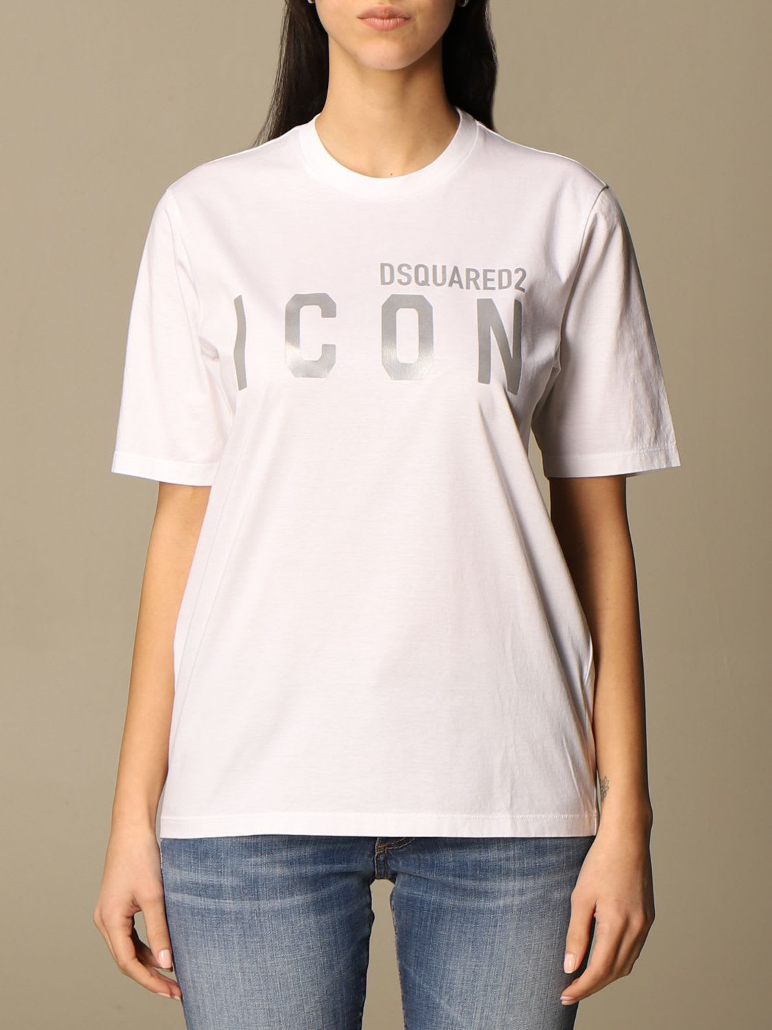 Dsquared2 T-shirt Dsquared2 Cotton T-shirt With Icon Reflective Logo