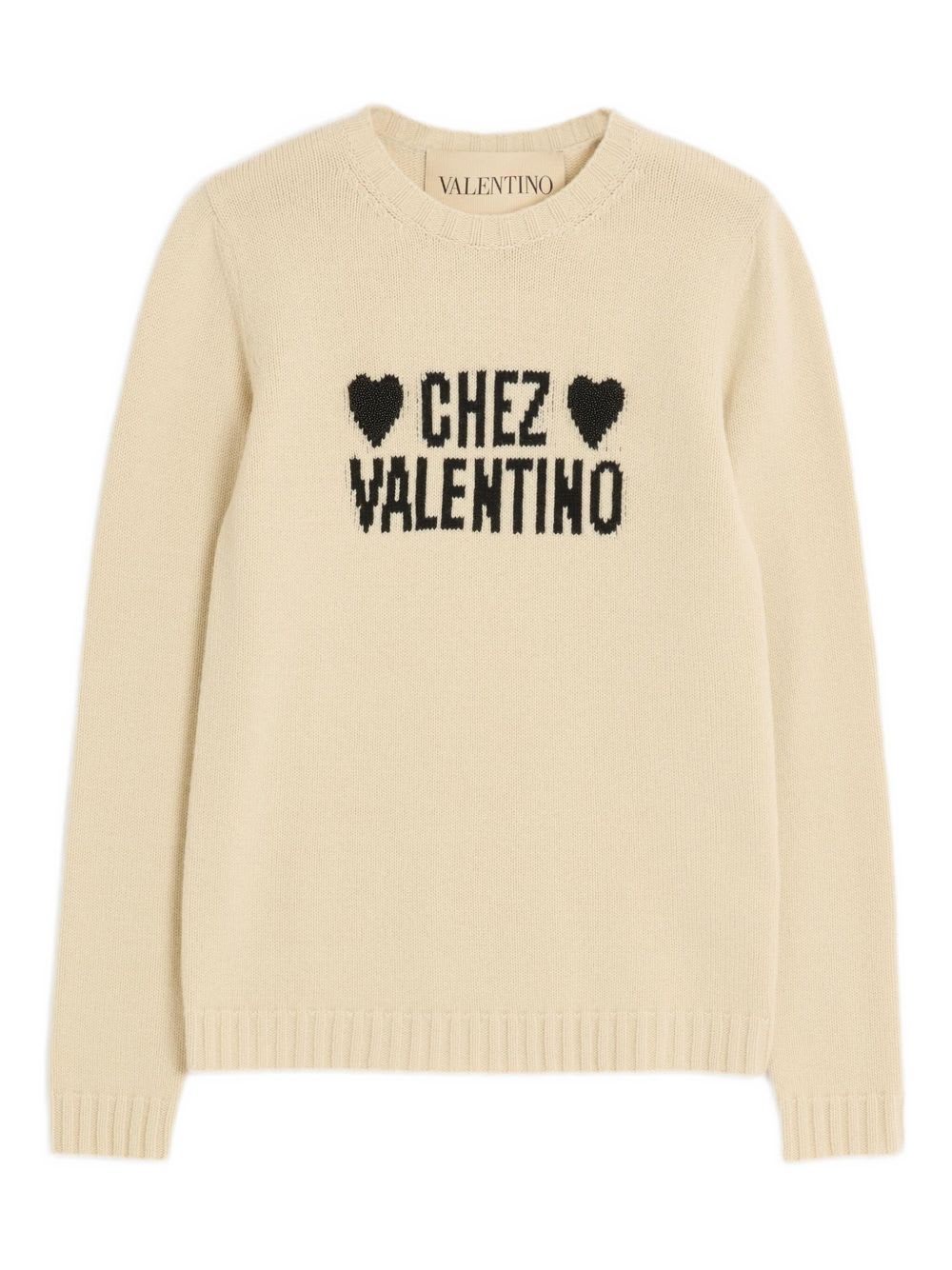 Valentino Chez  Wool Sweater In Neutral