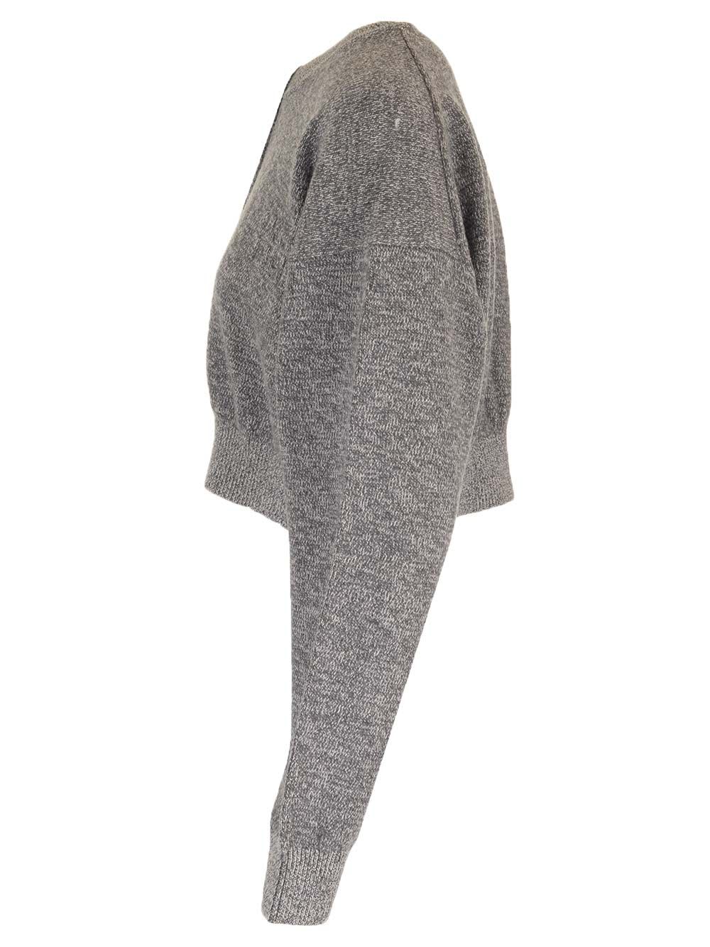 Alexander Wang Knit Cropped Cardigan In Grey