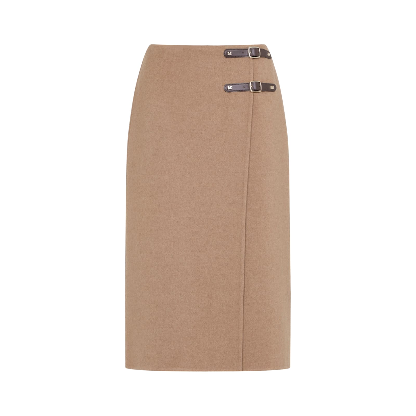 Max Mara Curzio Pencil Skirt Fibbia In Brown