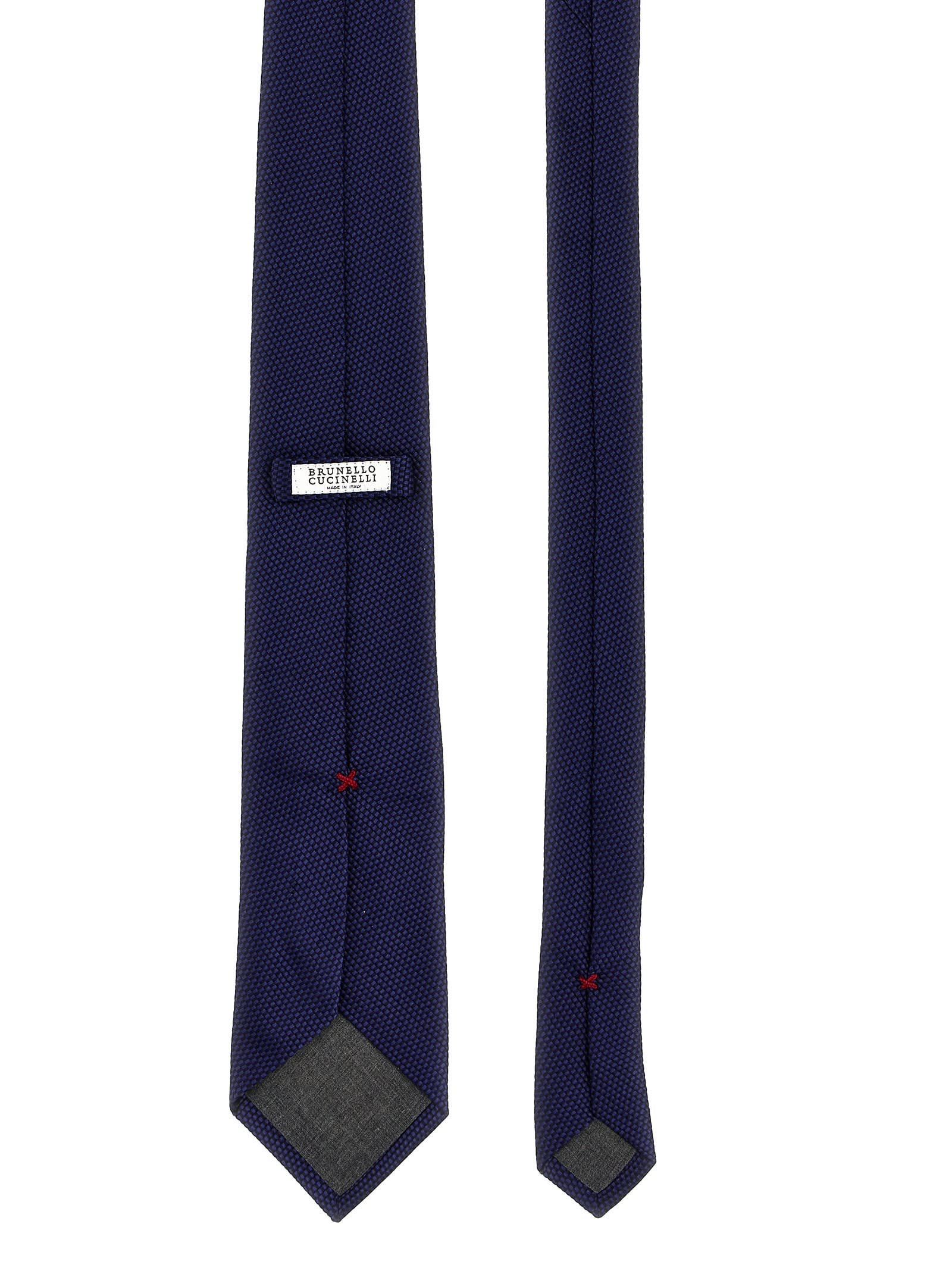 Shop Brunello Cucinelli Silk Tie In Blue