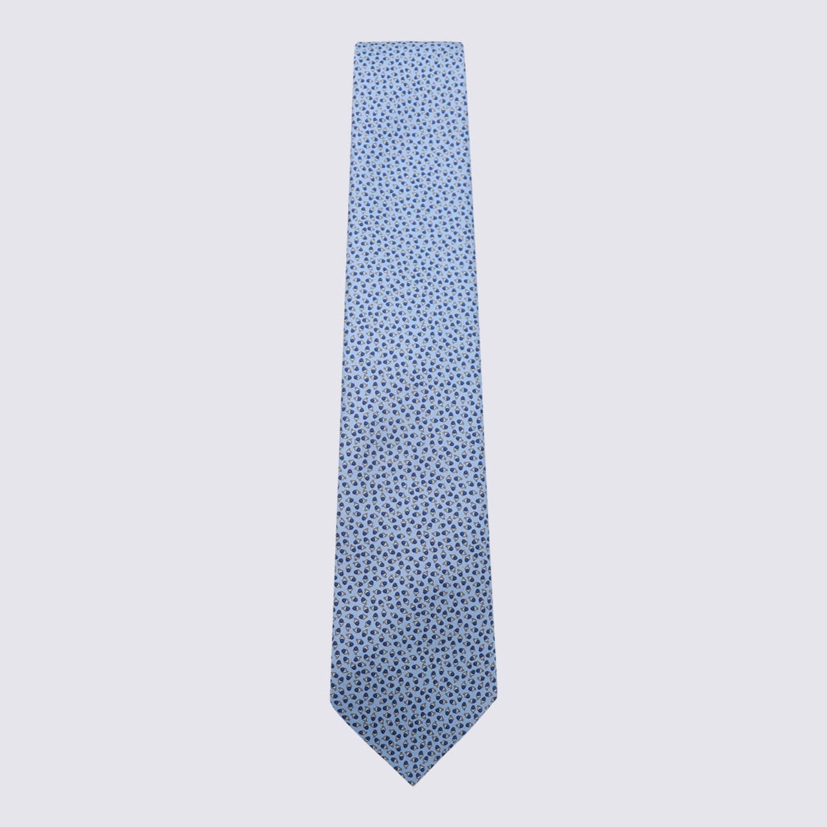 Shop Zegna Light Blue Silk Tie