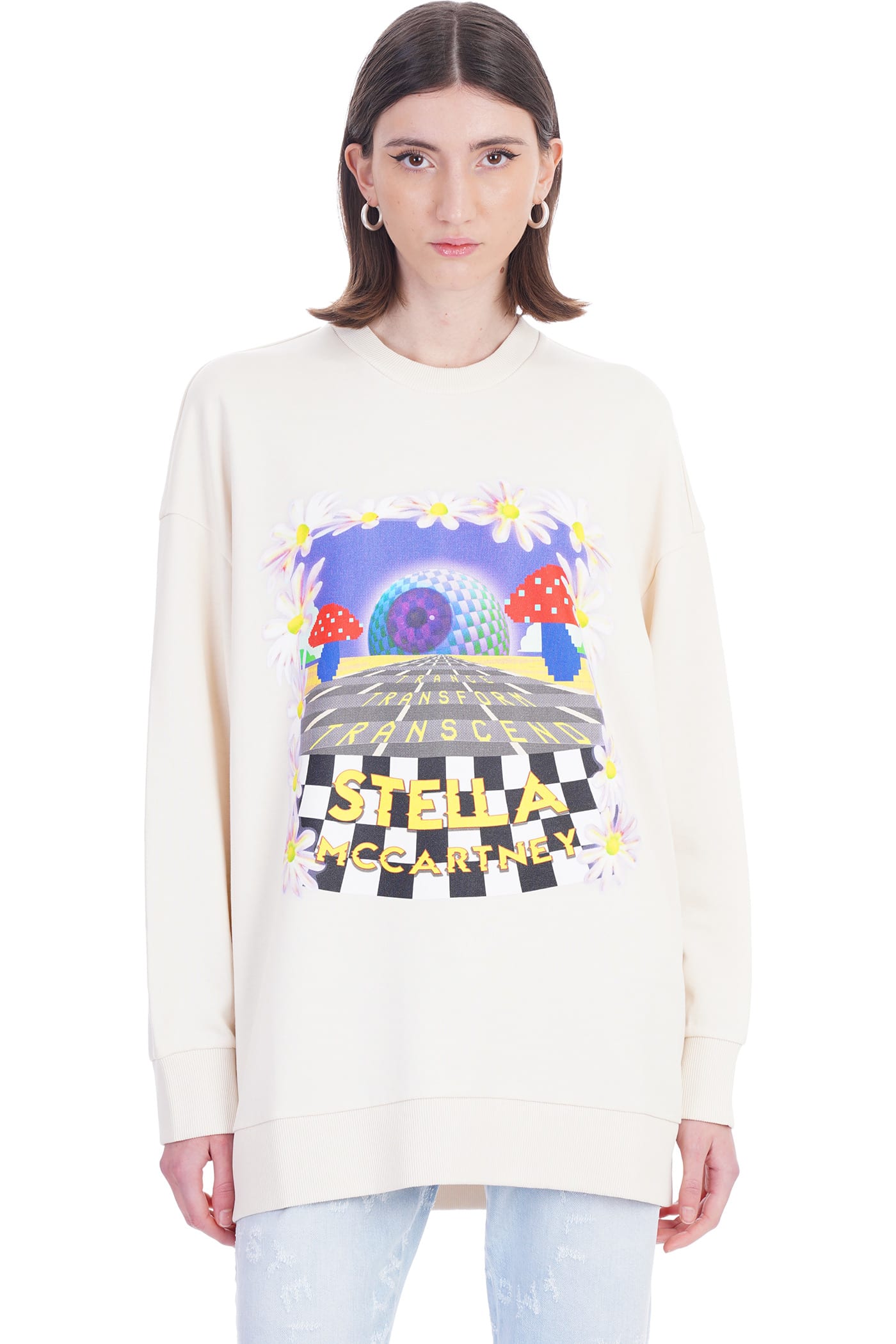 Stella McCartney Sweatshirt In Beige Cotton