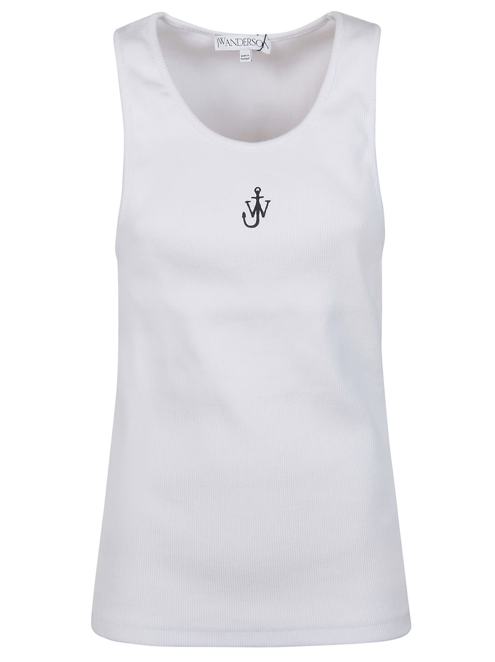 Shop Jw Anderson Anchor Embroidery Tank Top In White