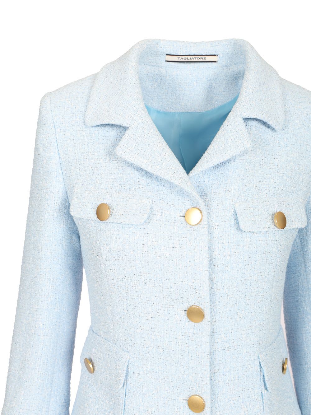 Shop Tagliatore Short Jacket In Light Blue