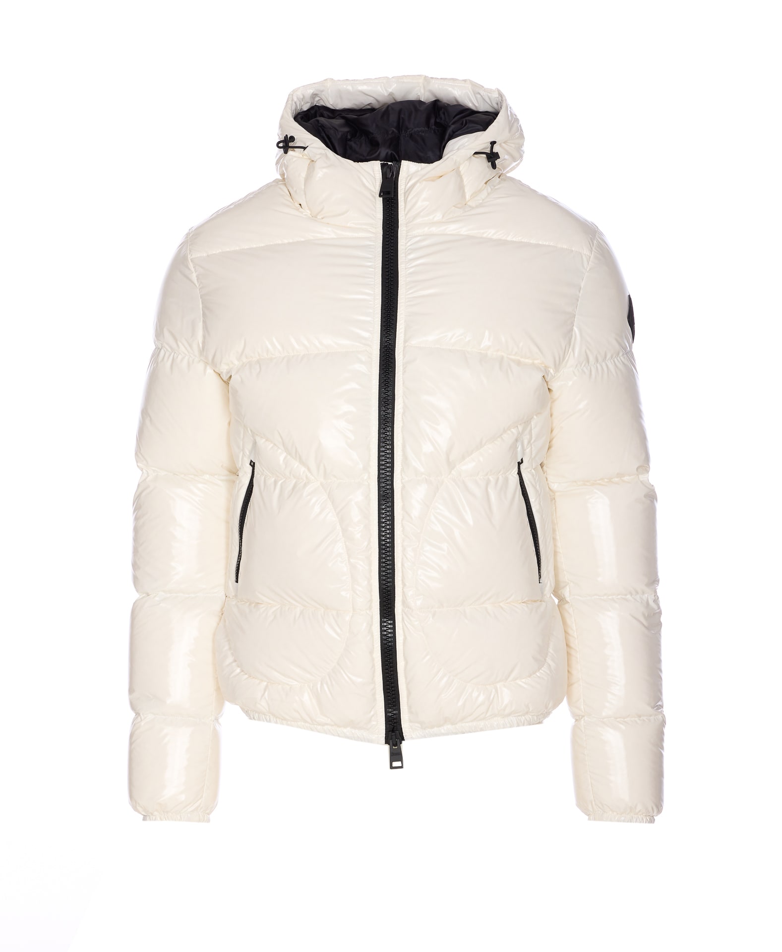 Herno Shiny Padded Down Jacket With Hood And Elasticated Cuffs In White