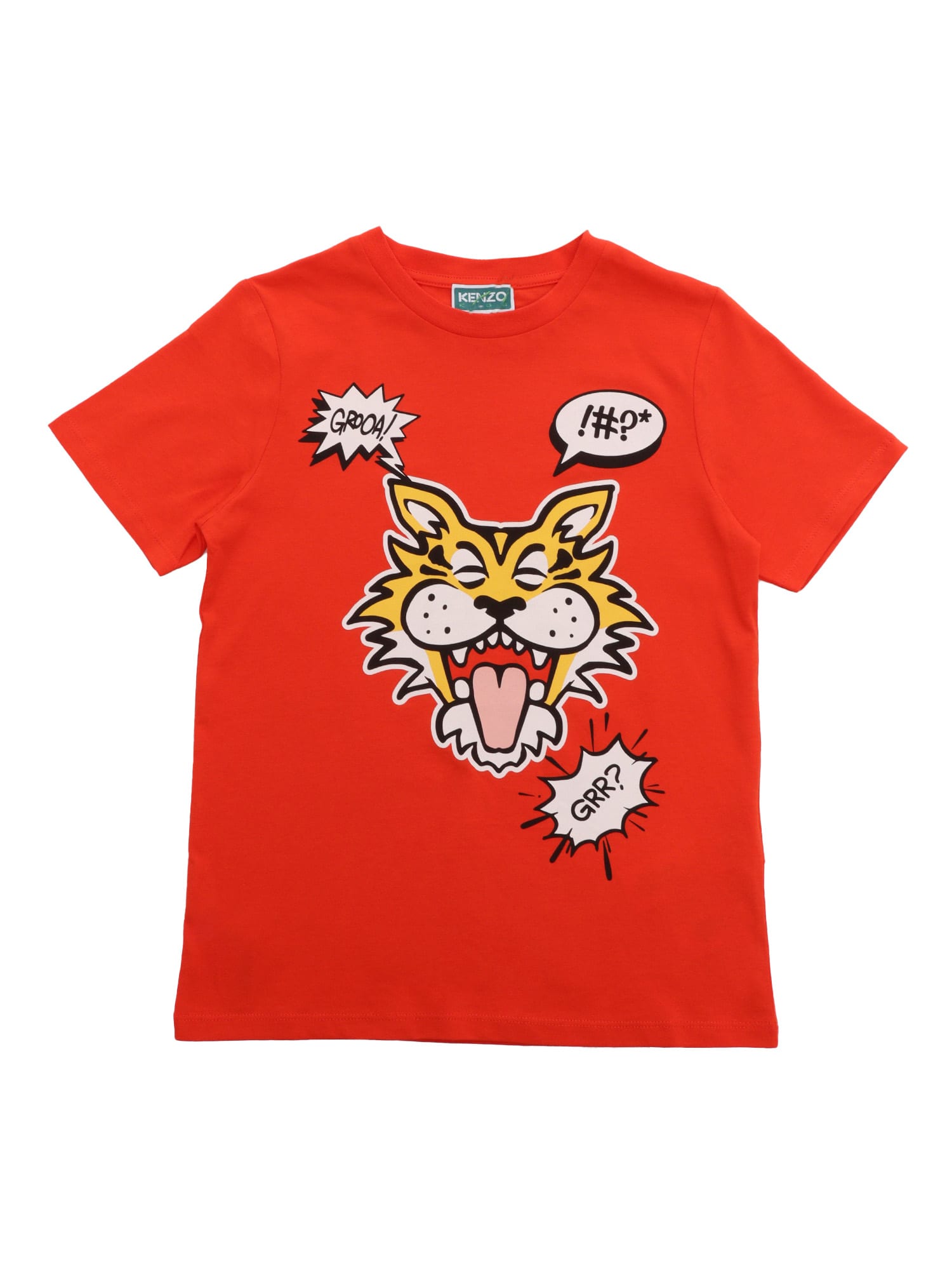 Shop Kenzo Red T-shirt With Tiger Pattern