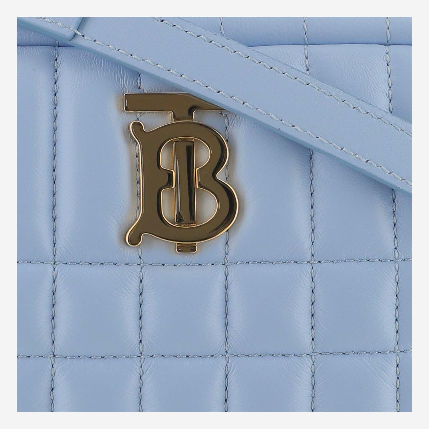 Shop Burberry Lola Mini Quilted Leather Camera Bag In Light Blue